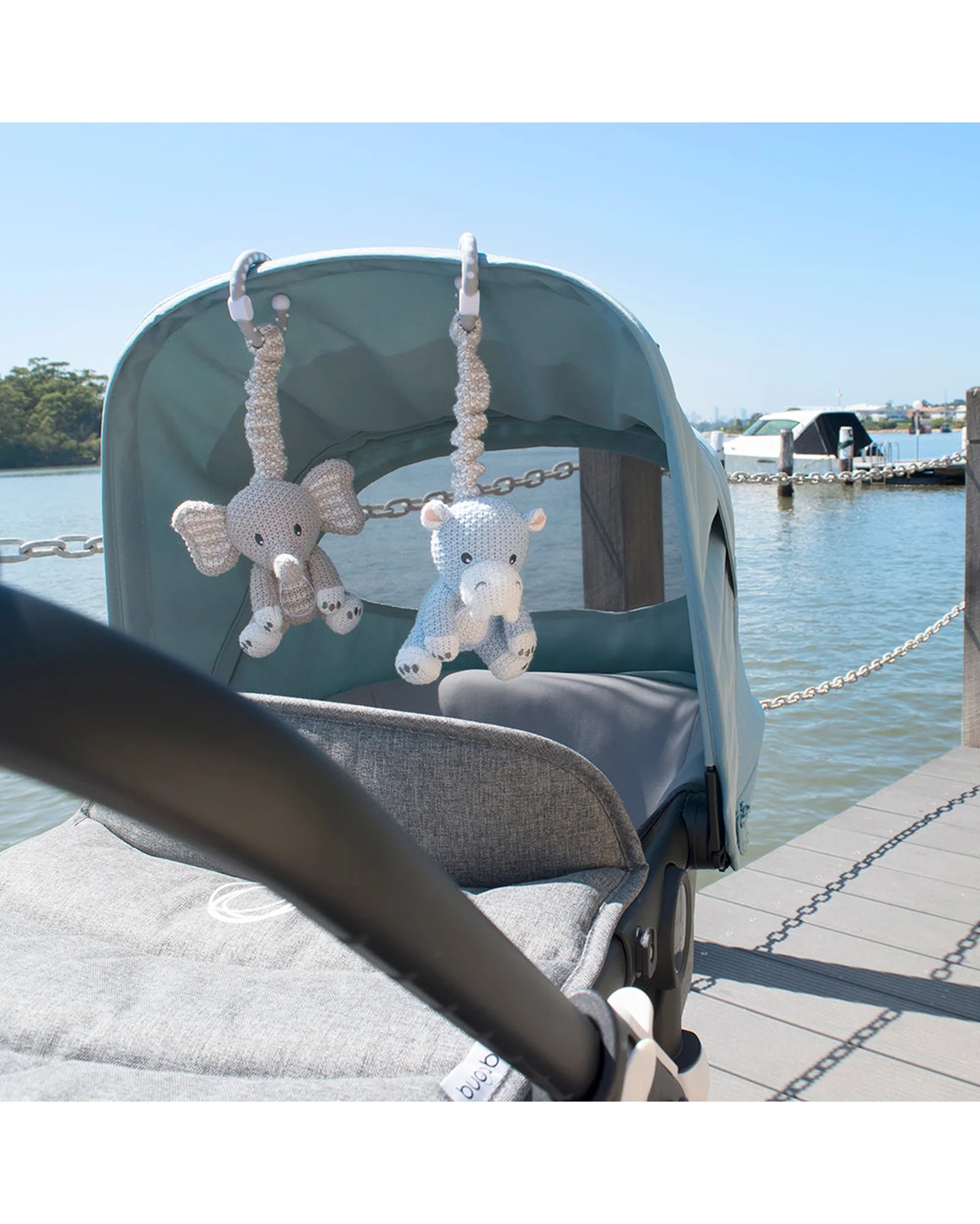2 Pack Stroller Toys Elephant and Hippo - Image 3