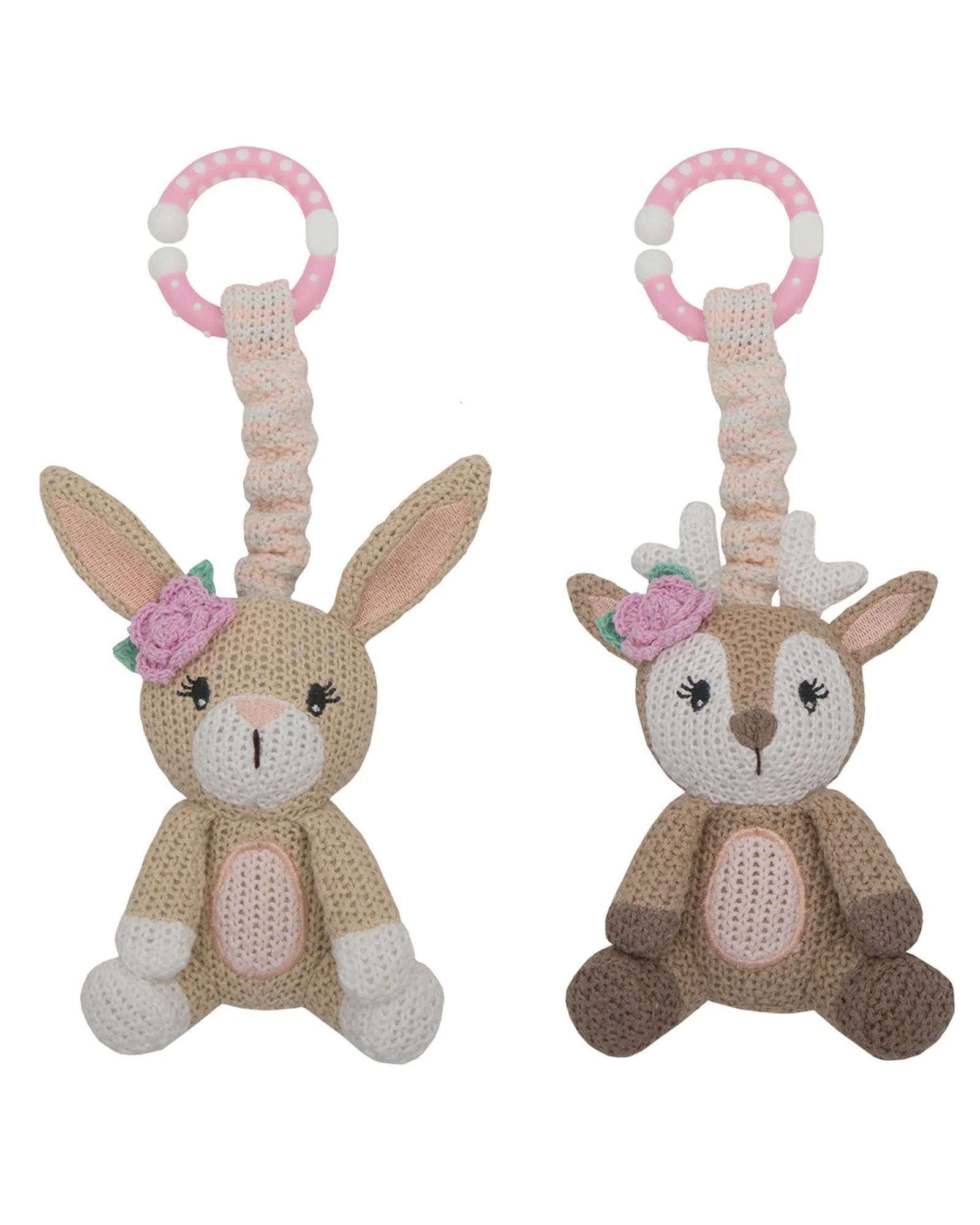 2 Pack Stroller Toys Fawn Bunny