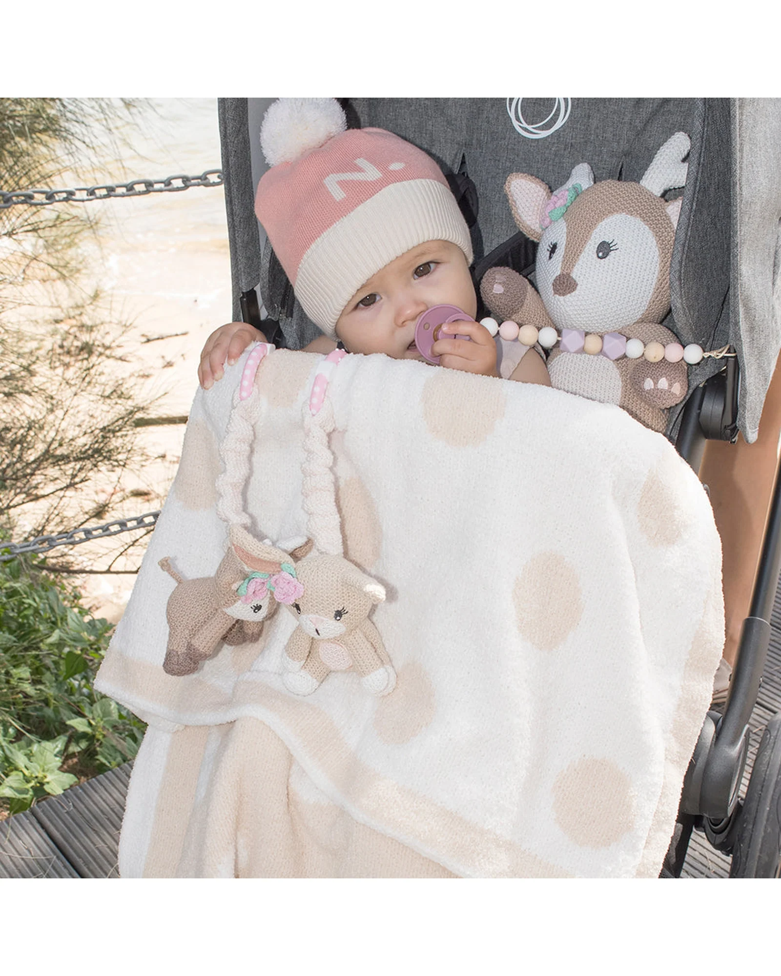 2 Pack Stroller Toys Fawn Bunny - Image 2