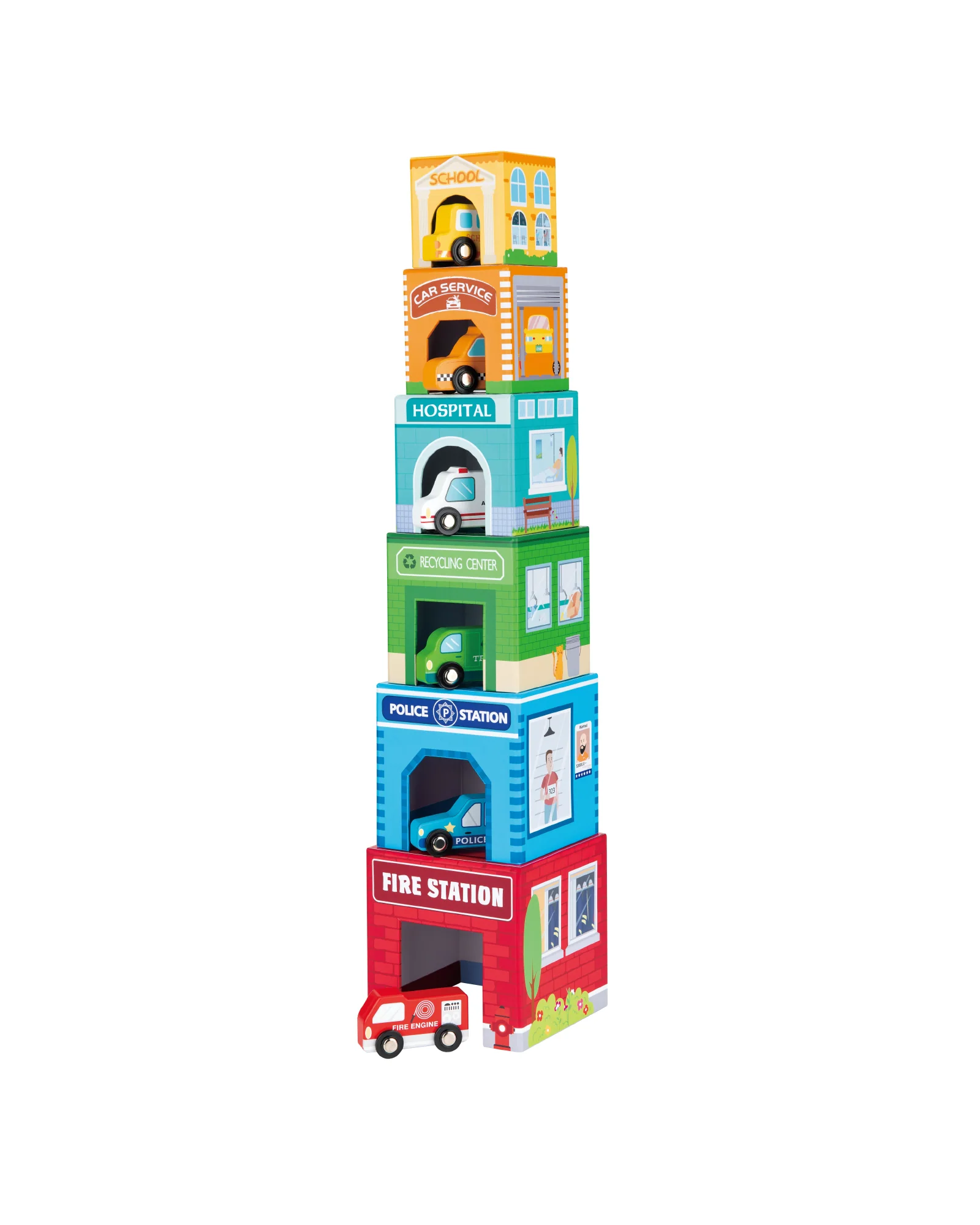 Stacking Cubes with Vehicles