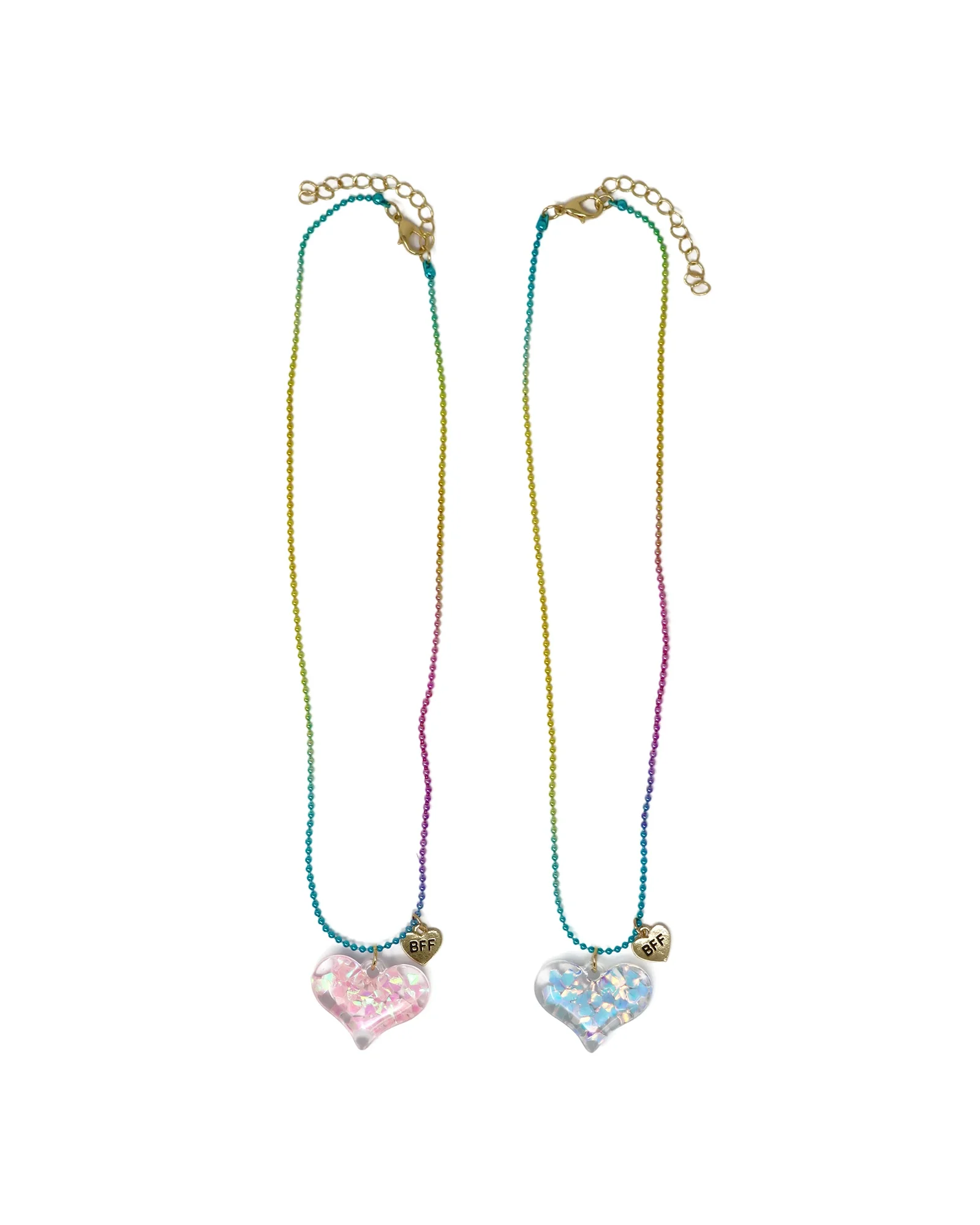 BFF Confetti Heart Necklace Set