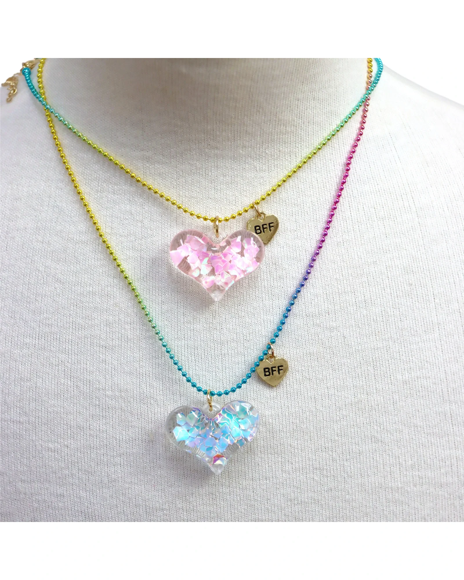 BFF Confetti Heart Necklace Set - Image 3