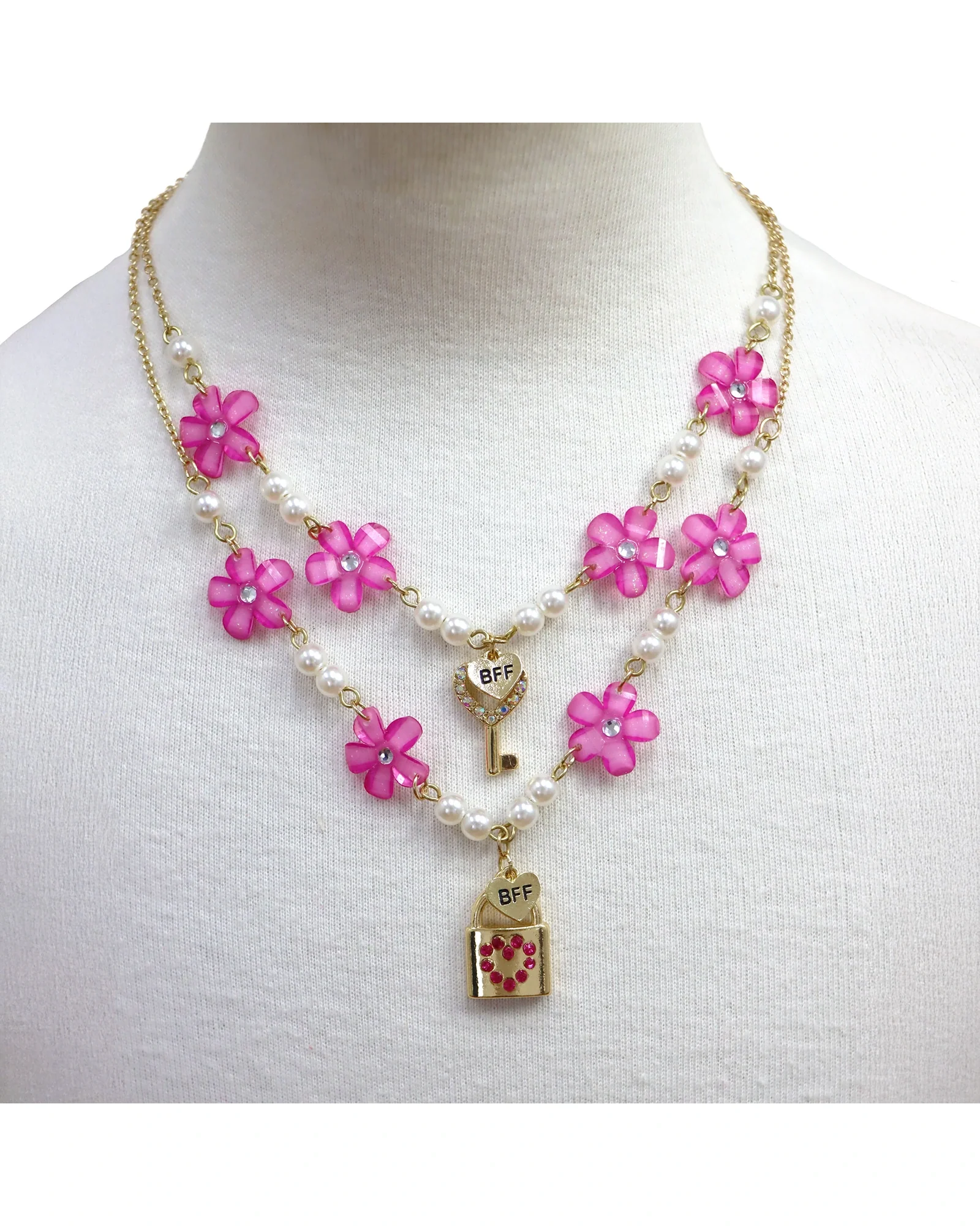 BFF Lock & Key Necklace Set - Image 2