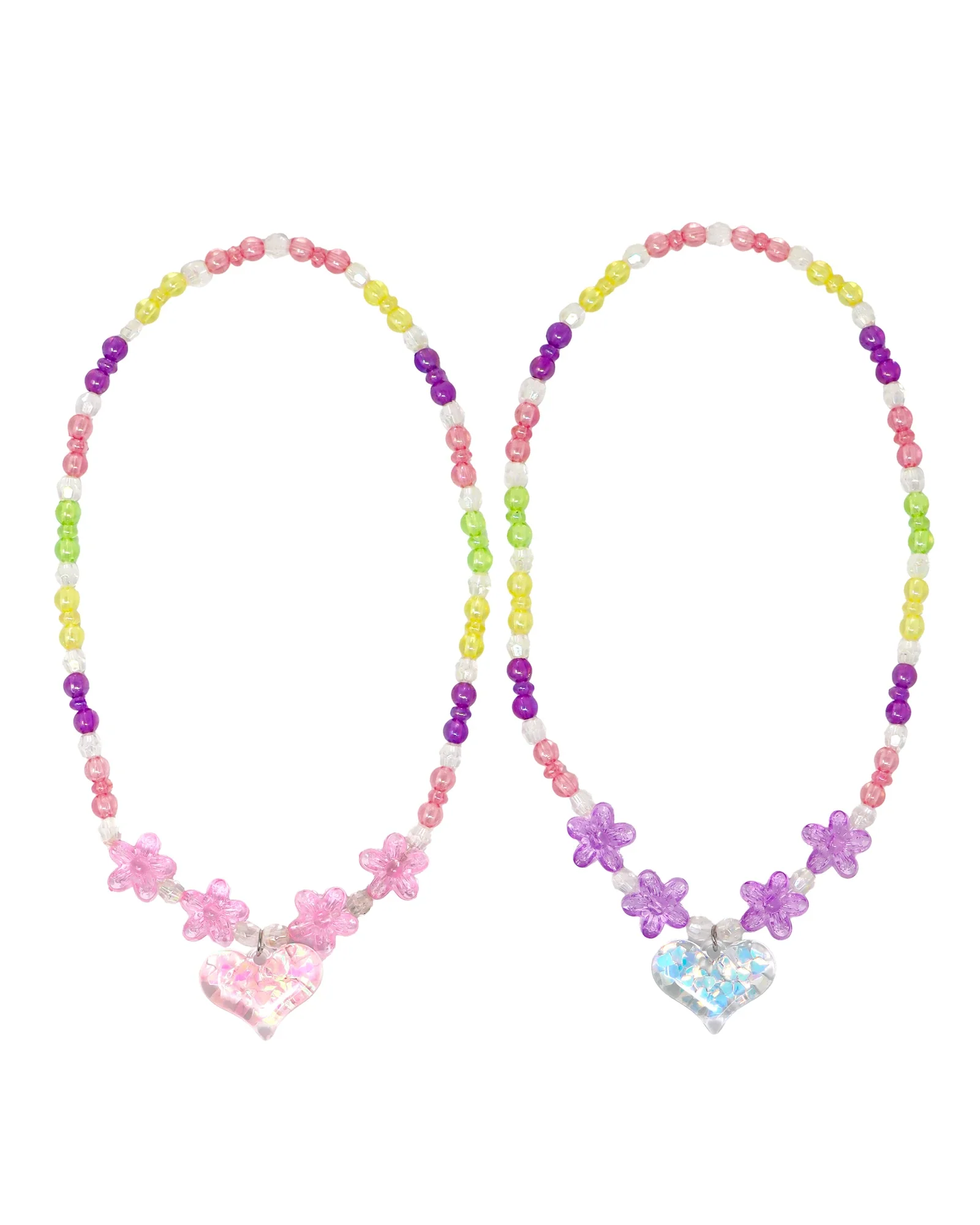 BFF Rainbow Heart Necklace Set