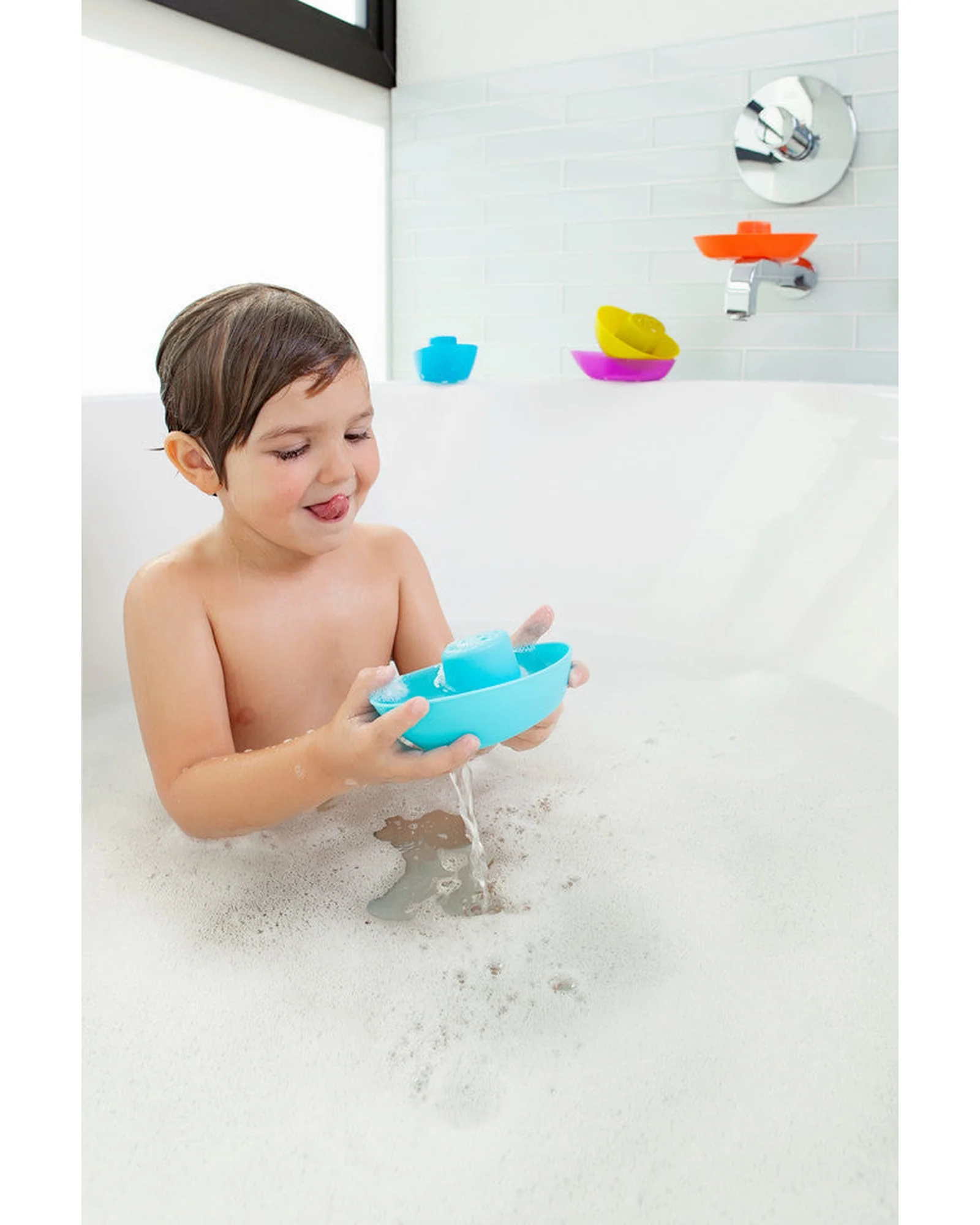 Boon Fleet Stacking Boats Bath Toy - Image 4