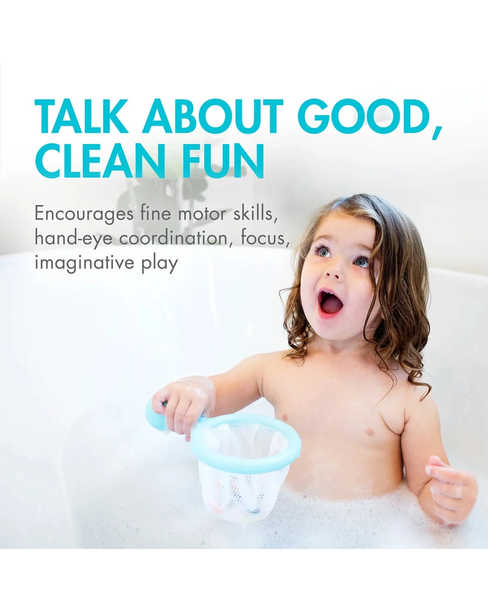Boon Water Bugs Floating Bath Toys with Net - Aqua - Image 3
