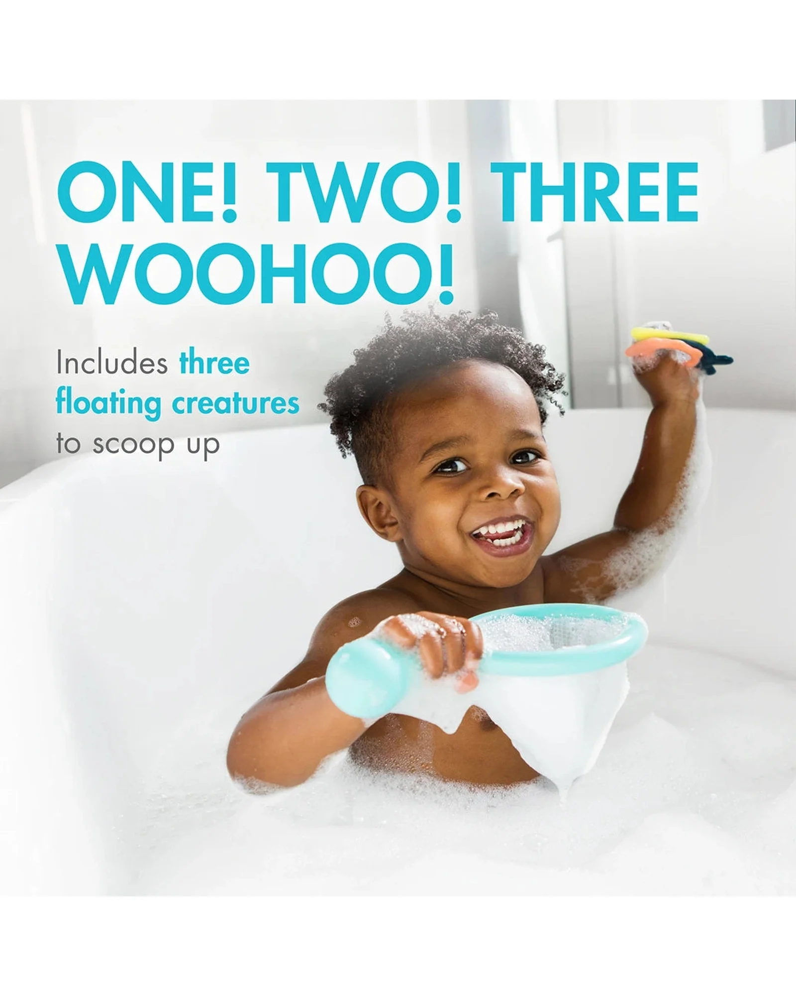 Boon Water Bugs Floating Bath Toys with Net - Aqua - Image 5