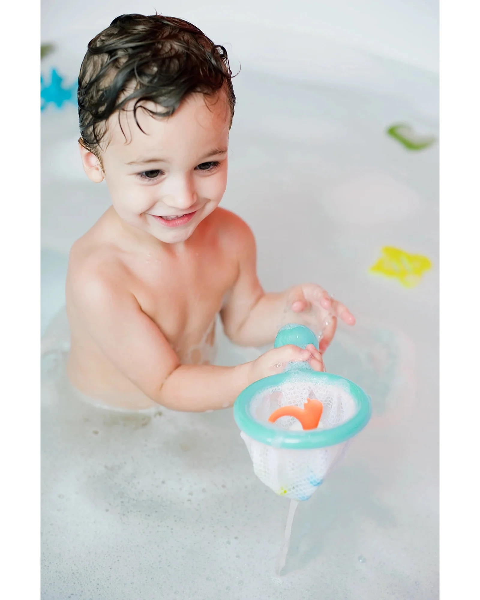 Boon Water Bugs Floating Bath Toys with Net - Aqua - Image 6