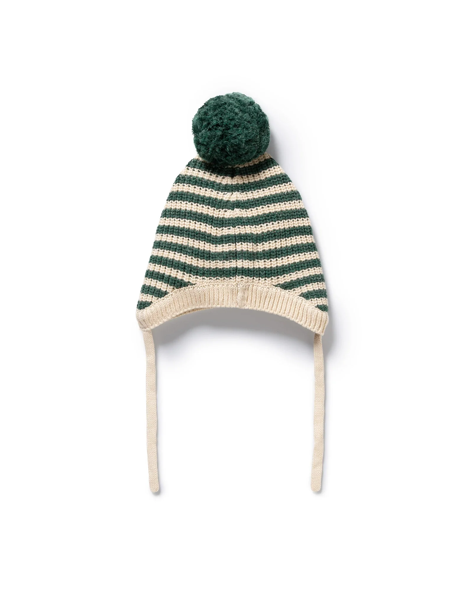 Clover Organic Knitted Stripe Bonnet 0-12 mths - Image 2