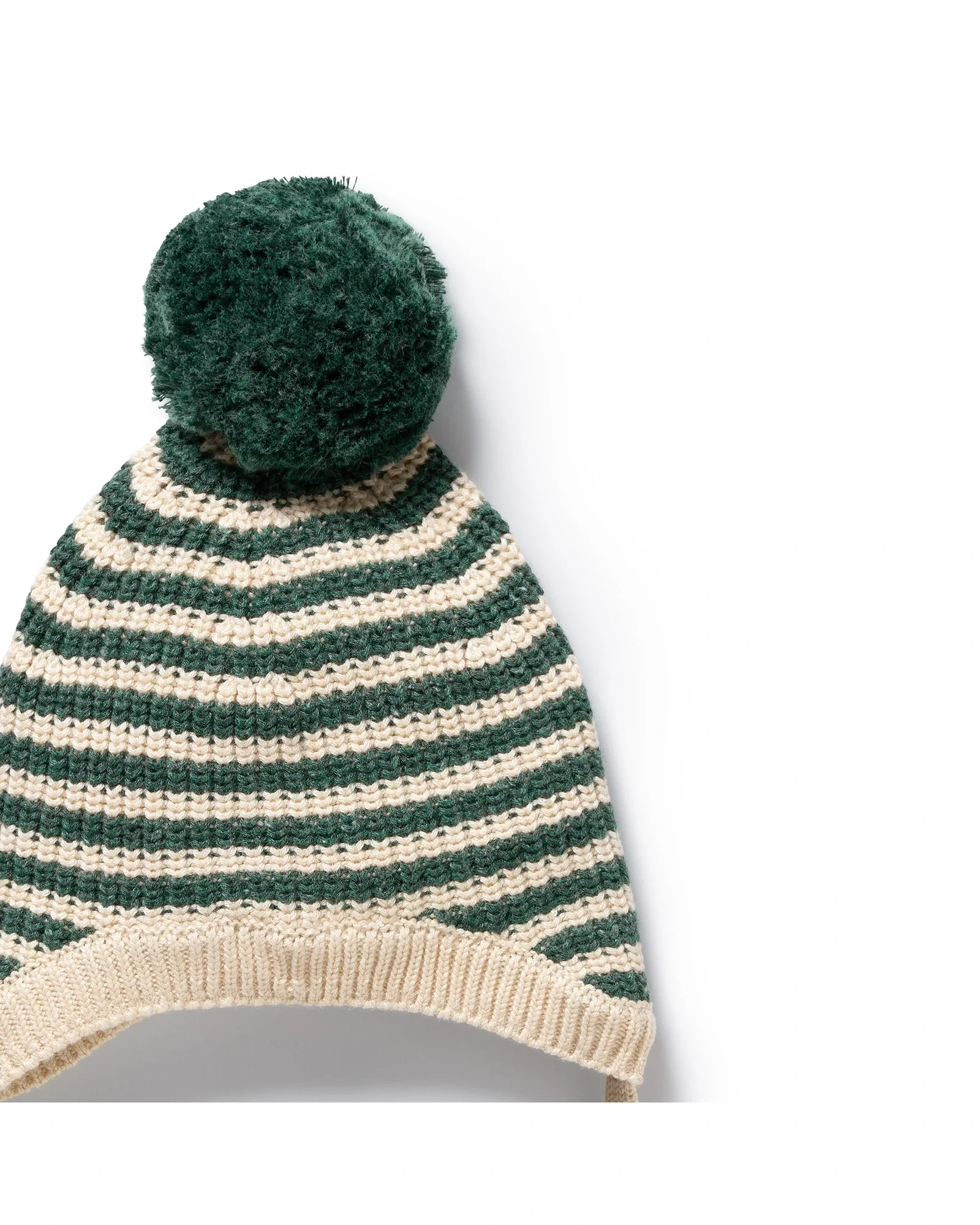 Clover Organic Knitted Stripe Bonnet 0-12 mths - Image 3