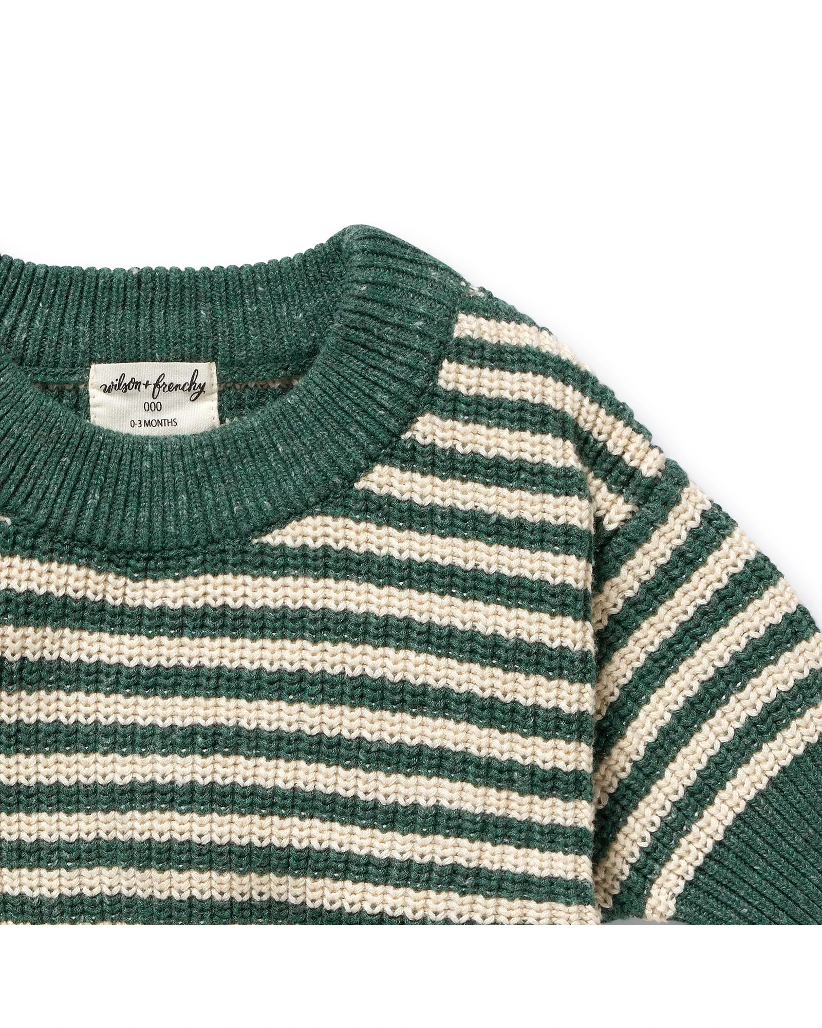 Clover Organic Knitted Stripe Jumper 6-12 mths - Image 3