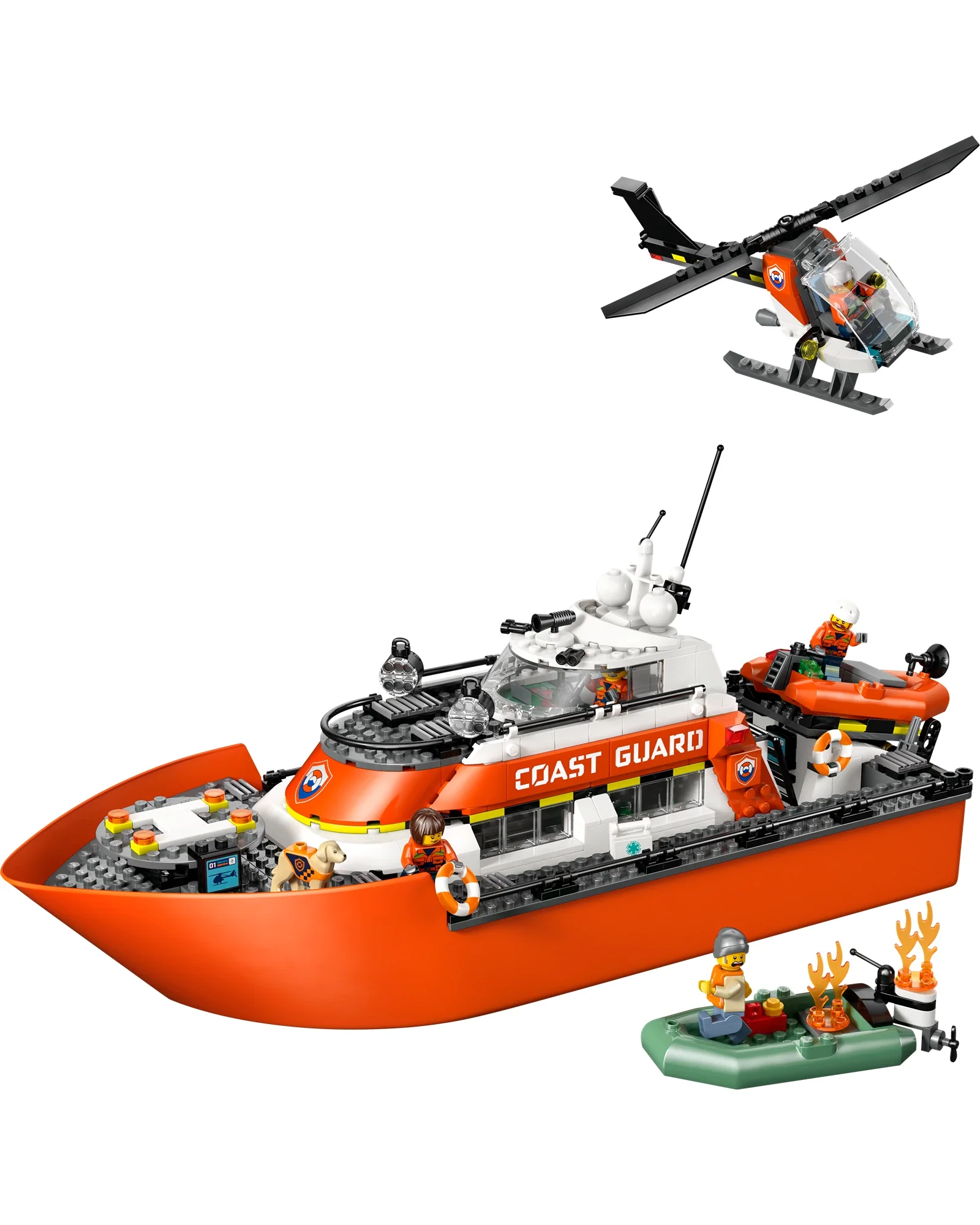 60504 Coast Guard Rescue Boat & Helicopter - Image 5