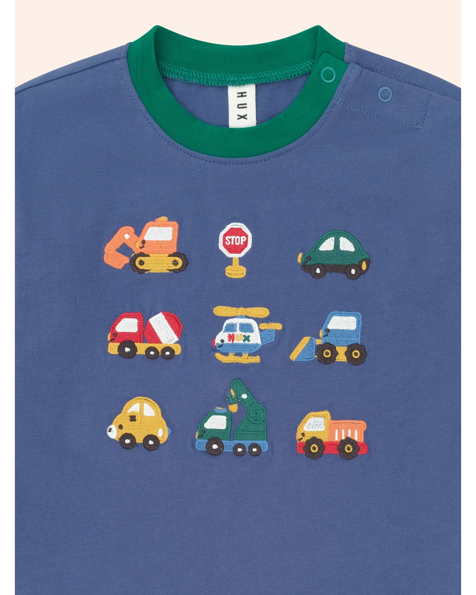Colour Block Construction Top - Vintage Blue 6-12M - Image 3