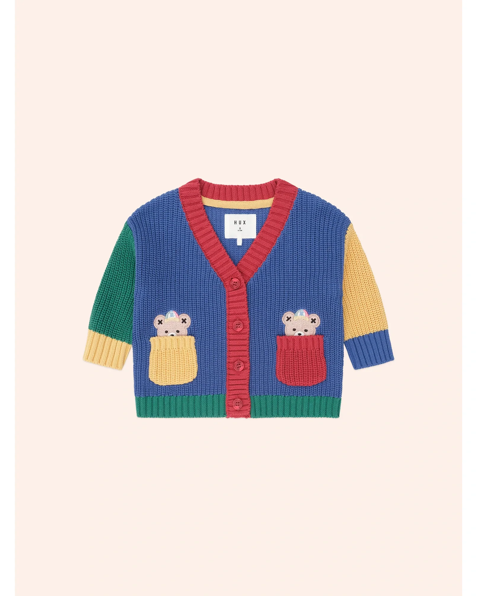 Colour Block Varsity Hux Cardi - Blue Multi - Image 5
