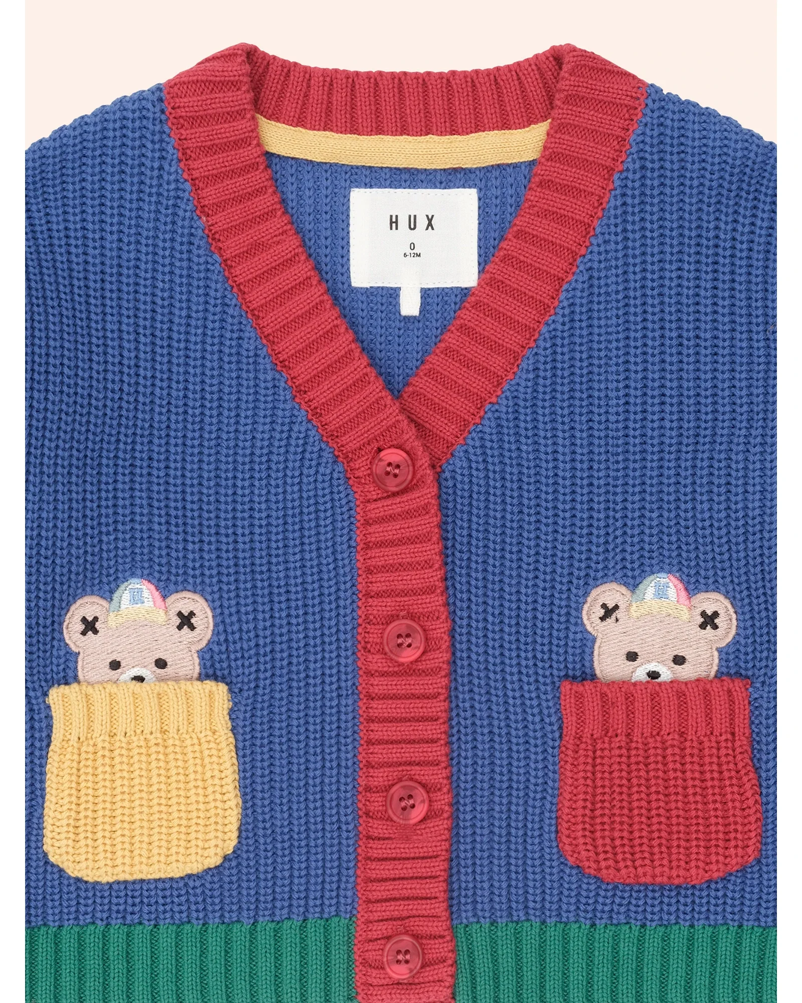 Colour Block Varsity Hux Cardi - Blue Multi - Image 6