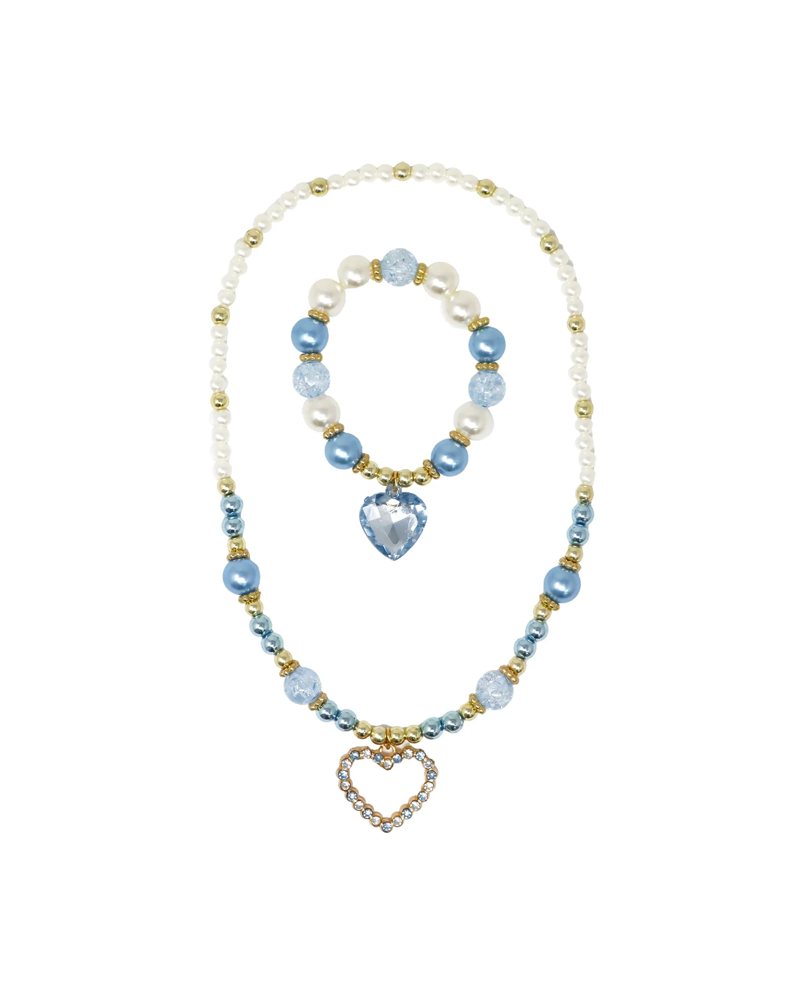 Dance Pearl Heart Necklace and Bracelet Set - Image 3