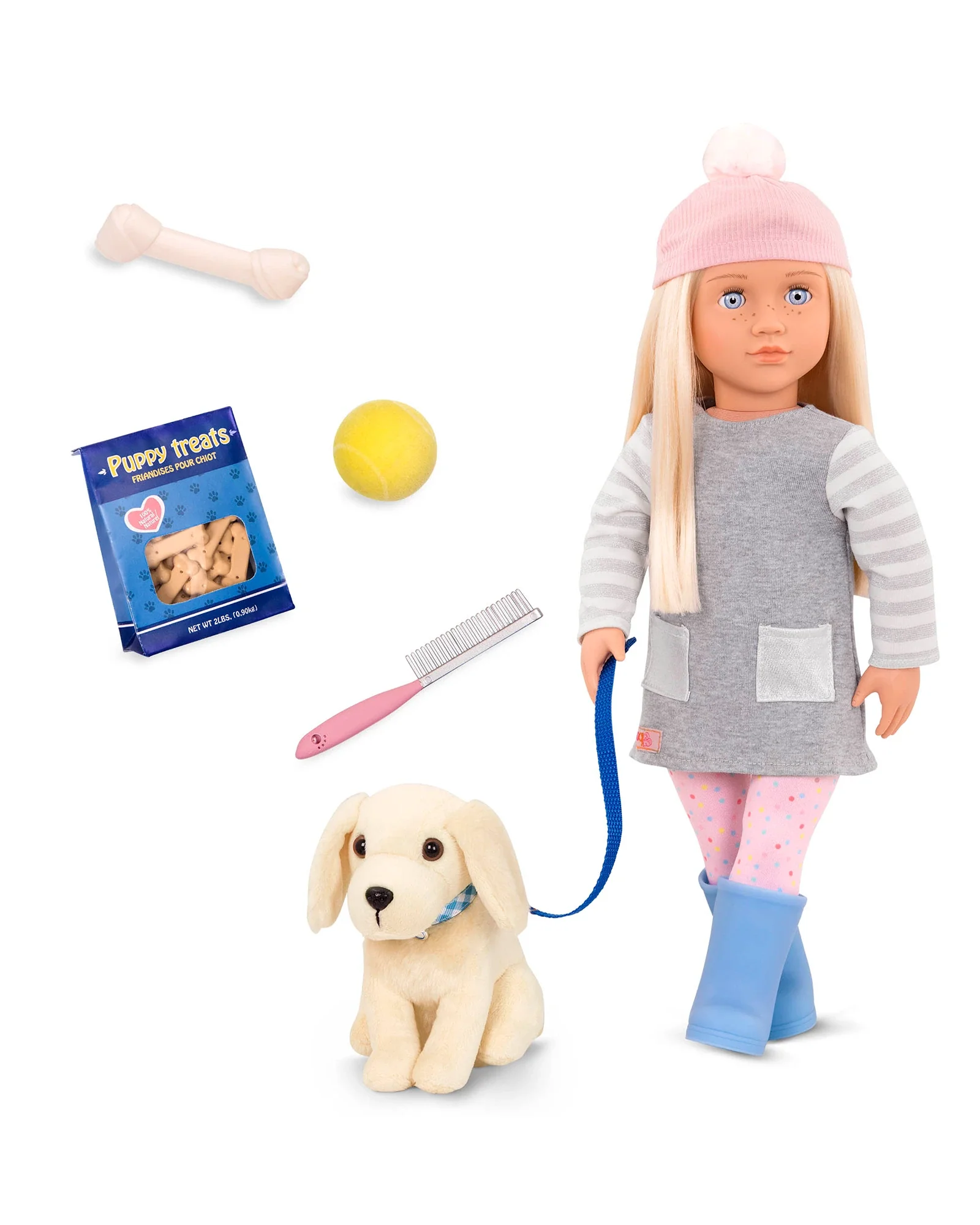 Doll with Pet Dog, Meagan & Golden Retriever