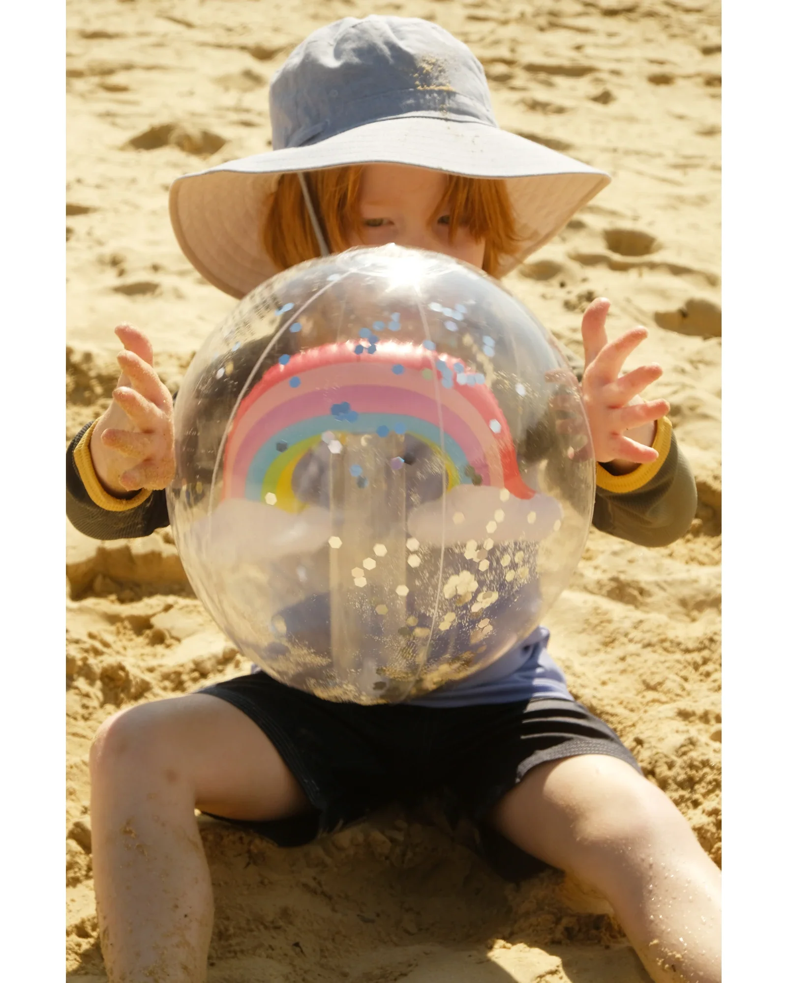Rainbow Shimmer 3D Beach Ball