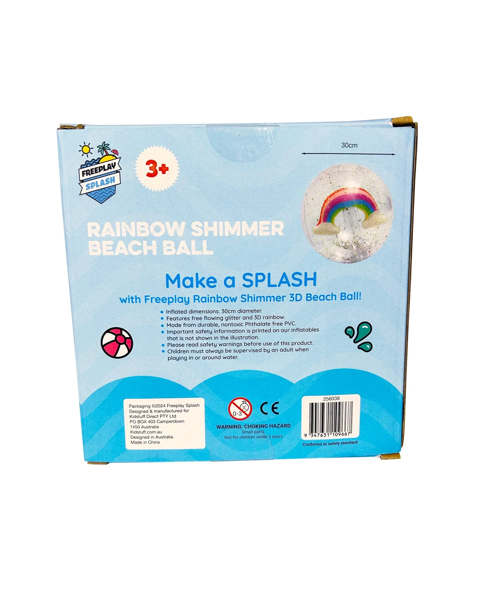 Rainbow Shimmer 3D Beach Ball - Image 6