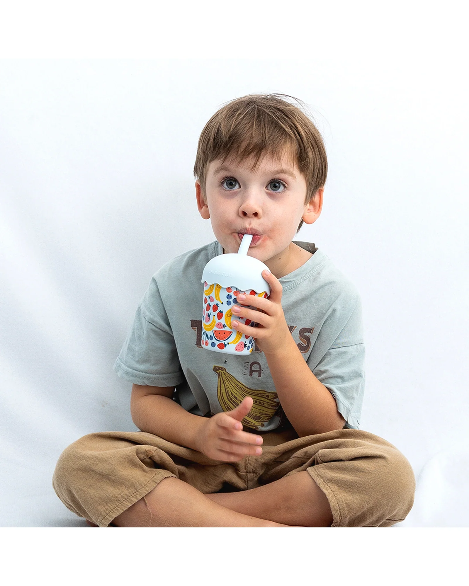 Fruits Blue Mini Smoothie Cup & Straw 200ml - Image 2
