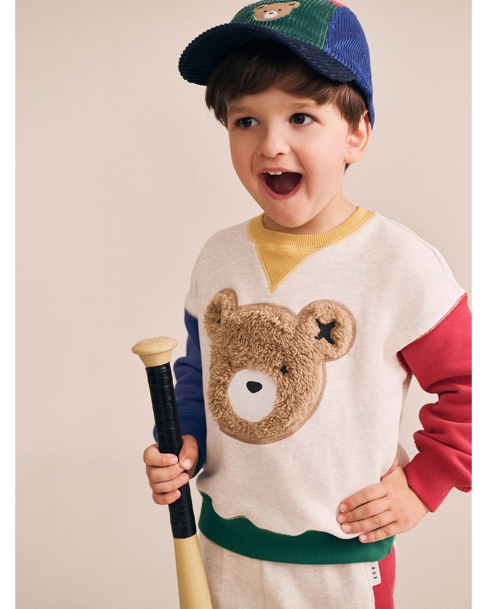 Furry Huxbear Colour Block Sweatshirt - Multi 2Yr - Image 2