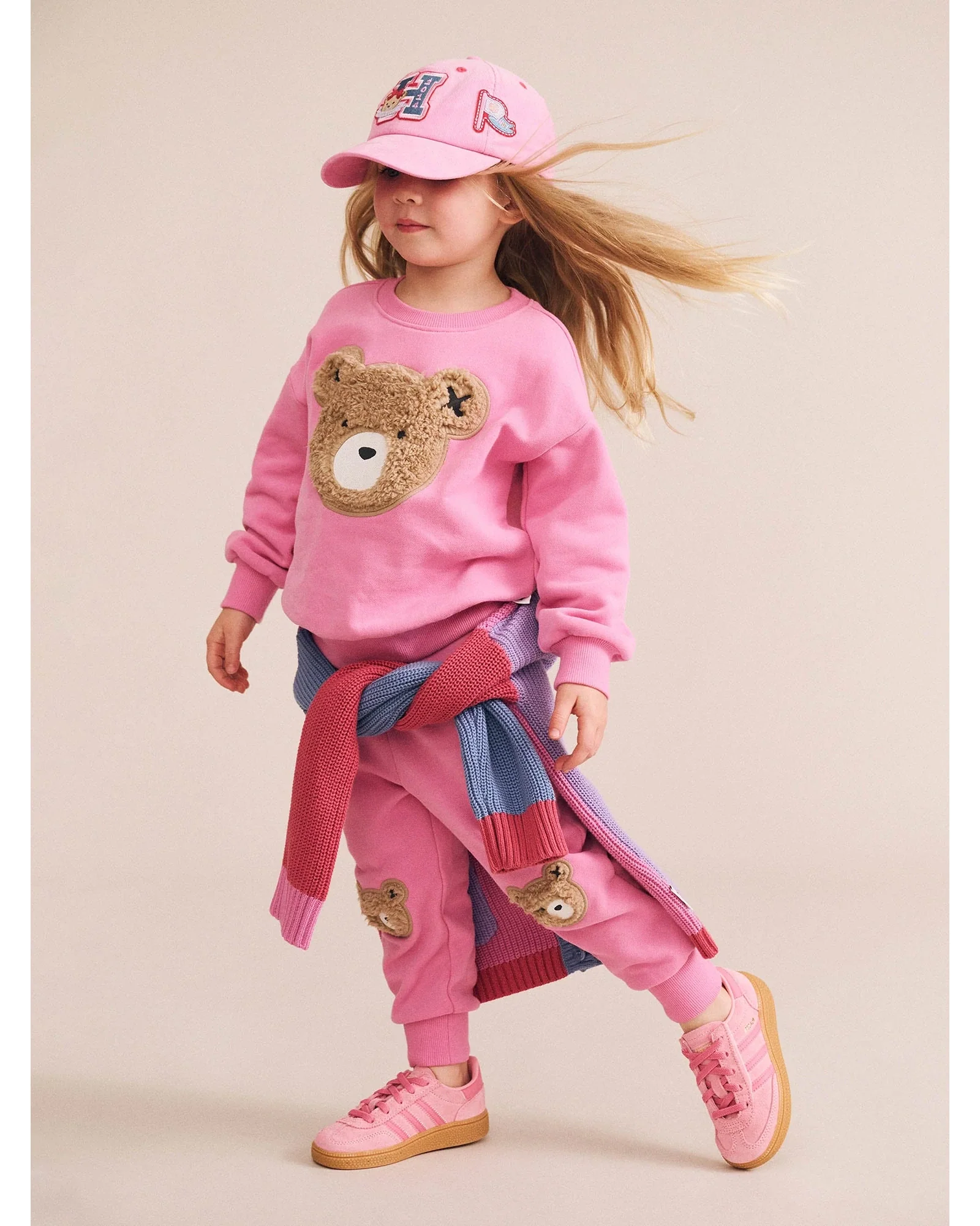 Furry Huxbear Trackpant - Strawberry 0-3M