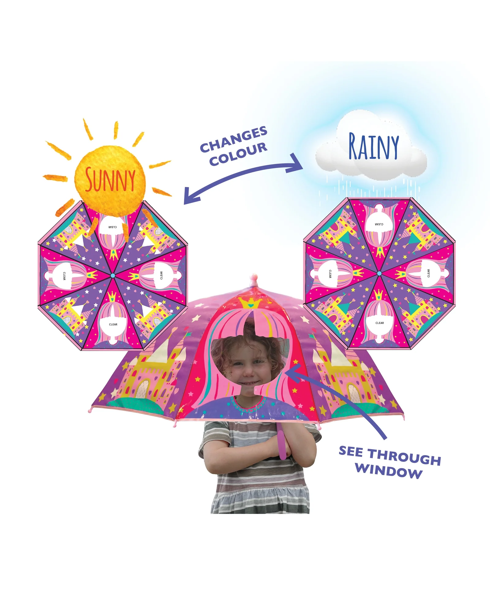 Gift Junction Colour Changing Dome Umbrella Priness - Image 7