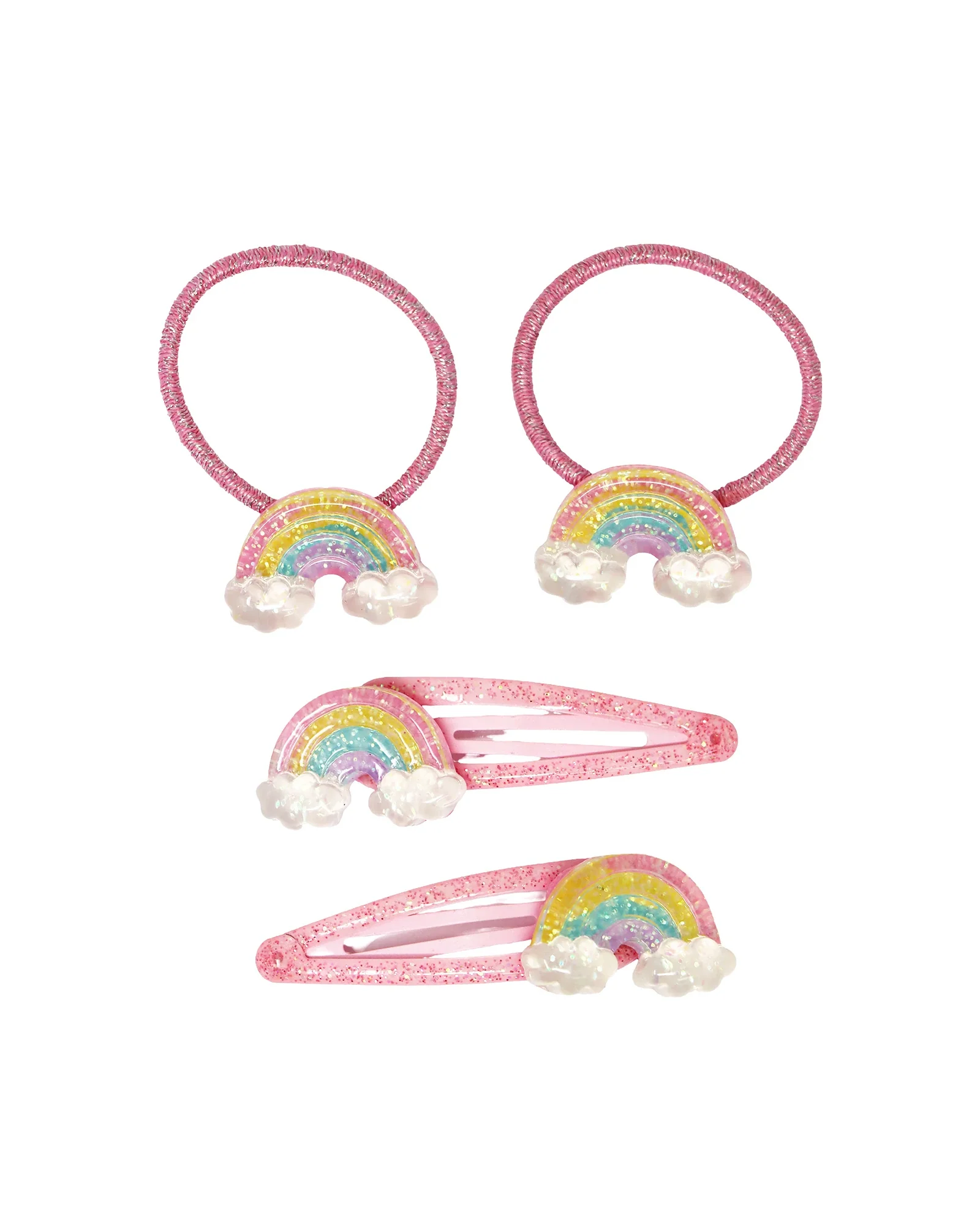 Glitter Rainbow Hair Accessories Set