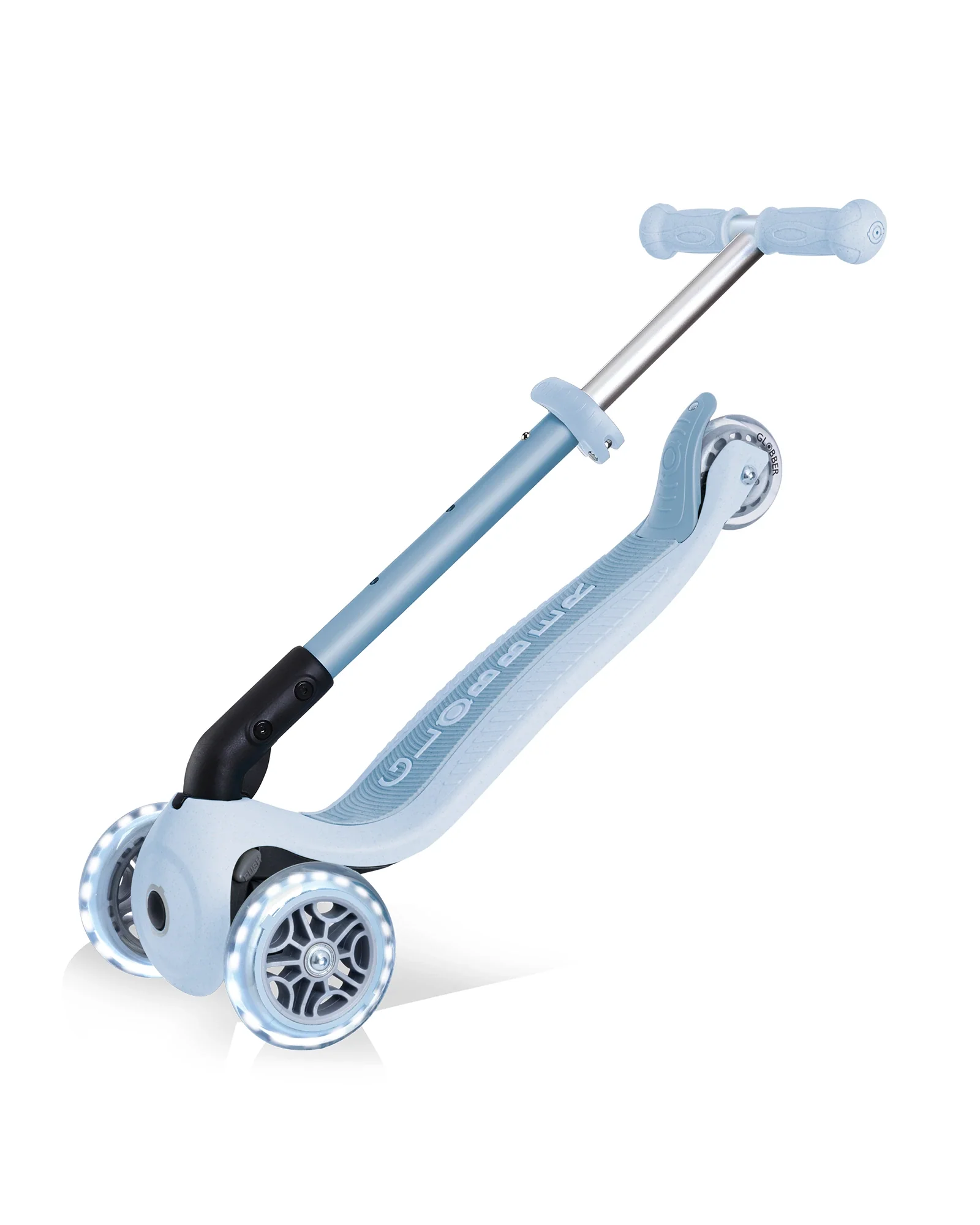Globber ECOLOGIC JUNIOR Foldable Scooter Lights Blueberry - Image 3