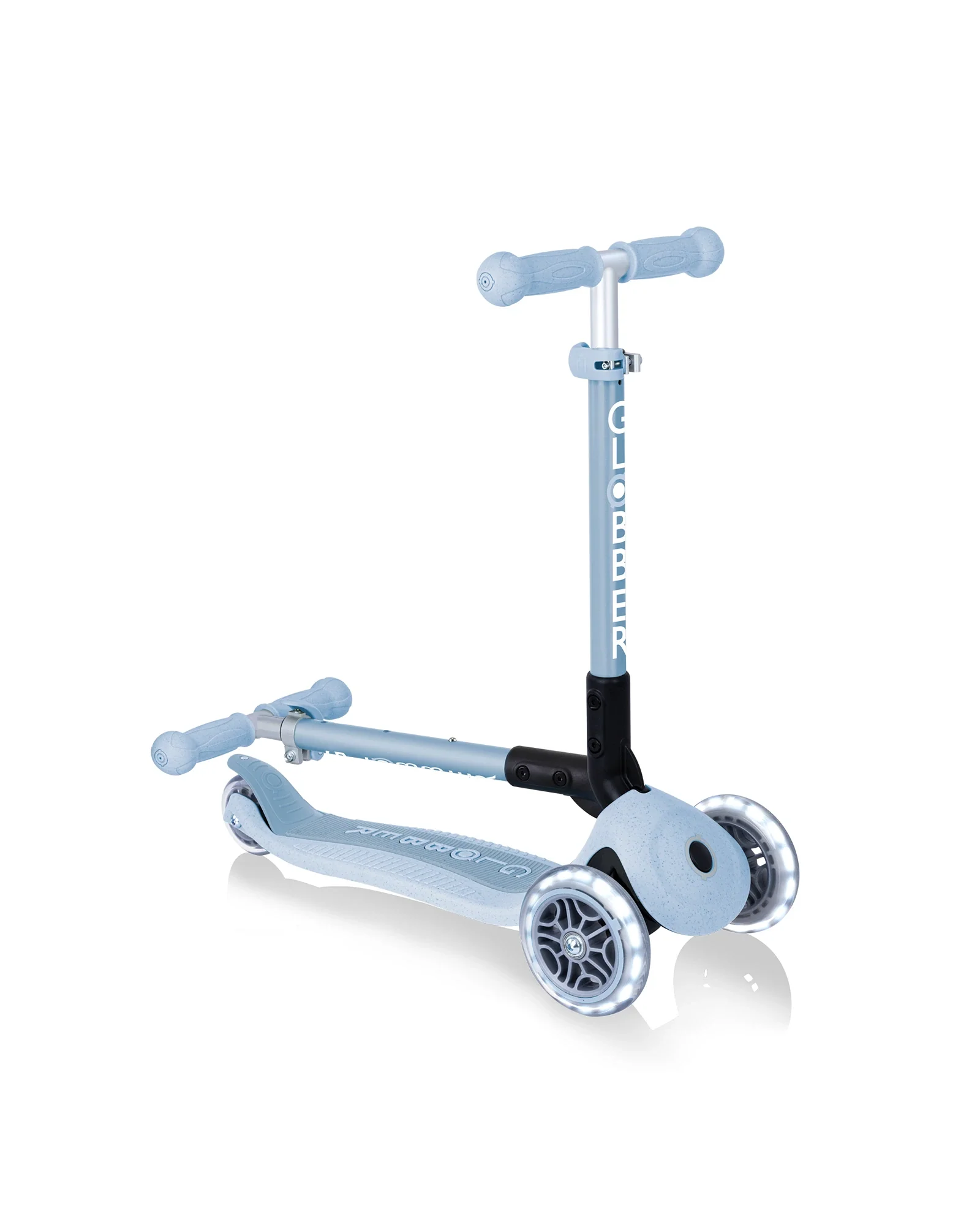 Globber ECOLOGIC JUNIOR Foldable Scooter Lights Blueberry - Image 4