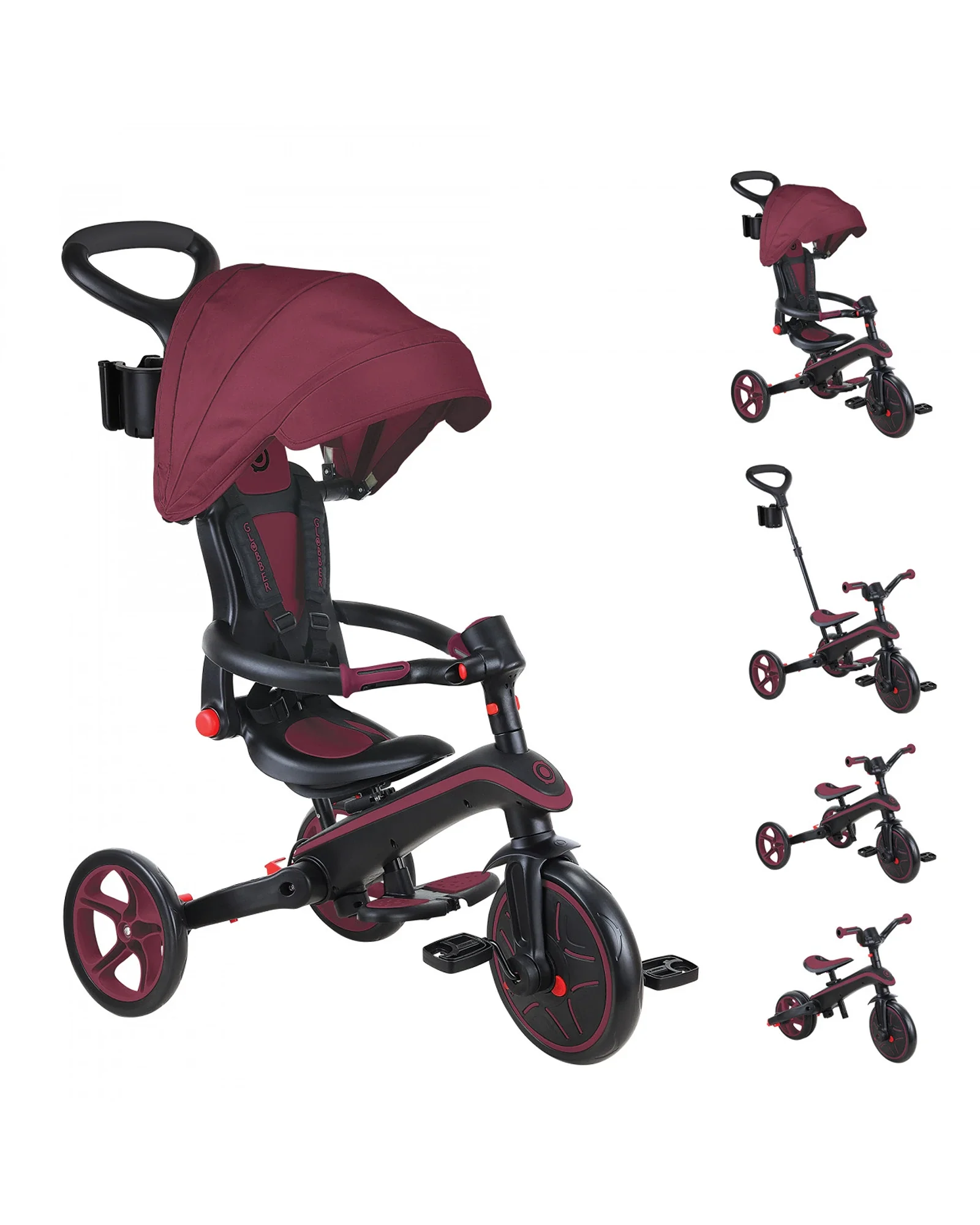 Globber Explorer Trike 4in1 Foldable Burgundy - Image 18
