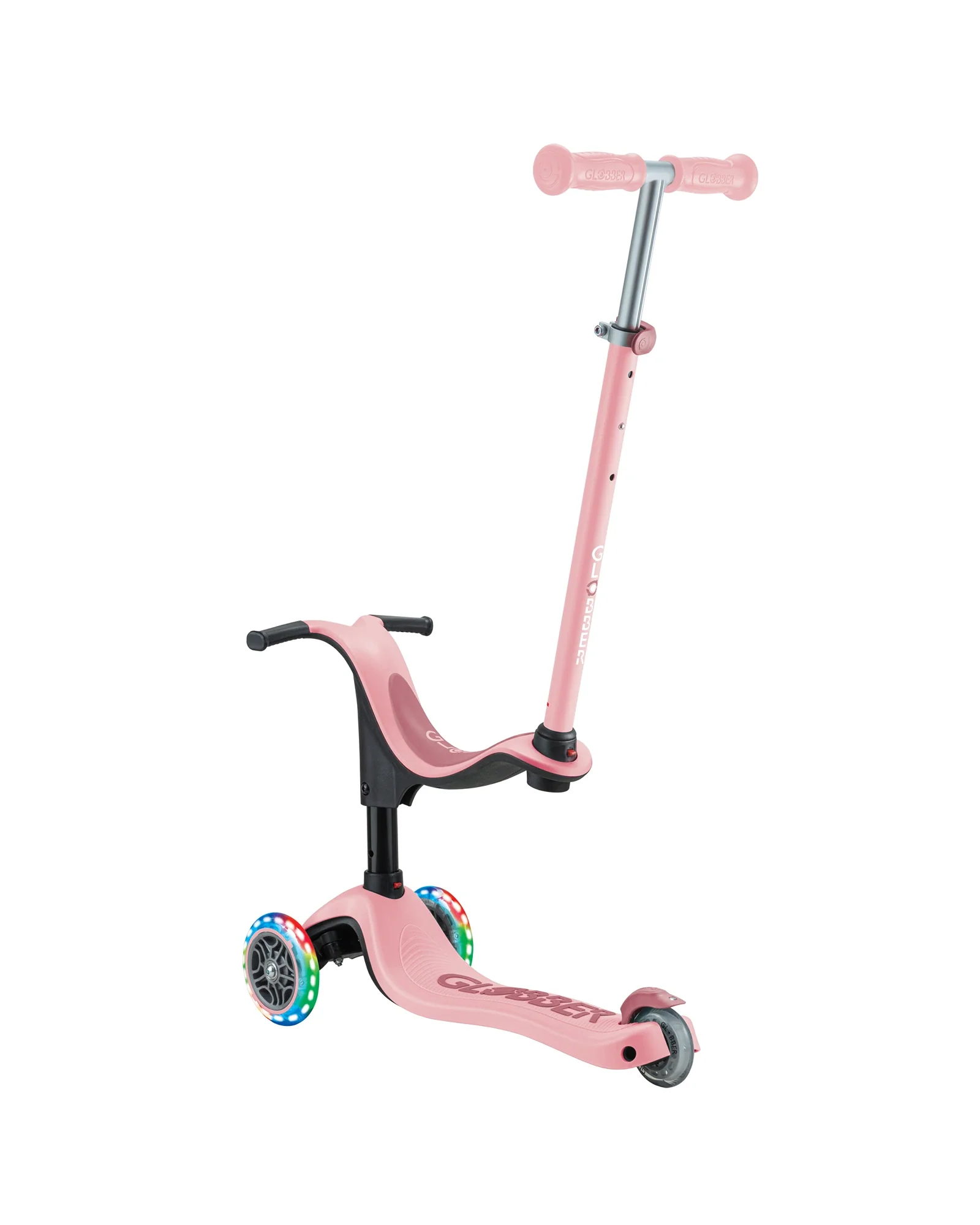 Globber Go Sporty Lights V2 Pastel Pink/Deep Pink - Image 2
