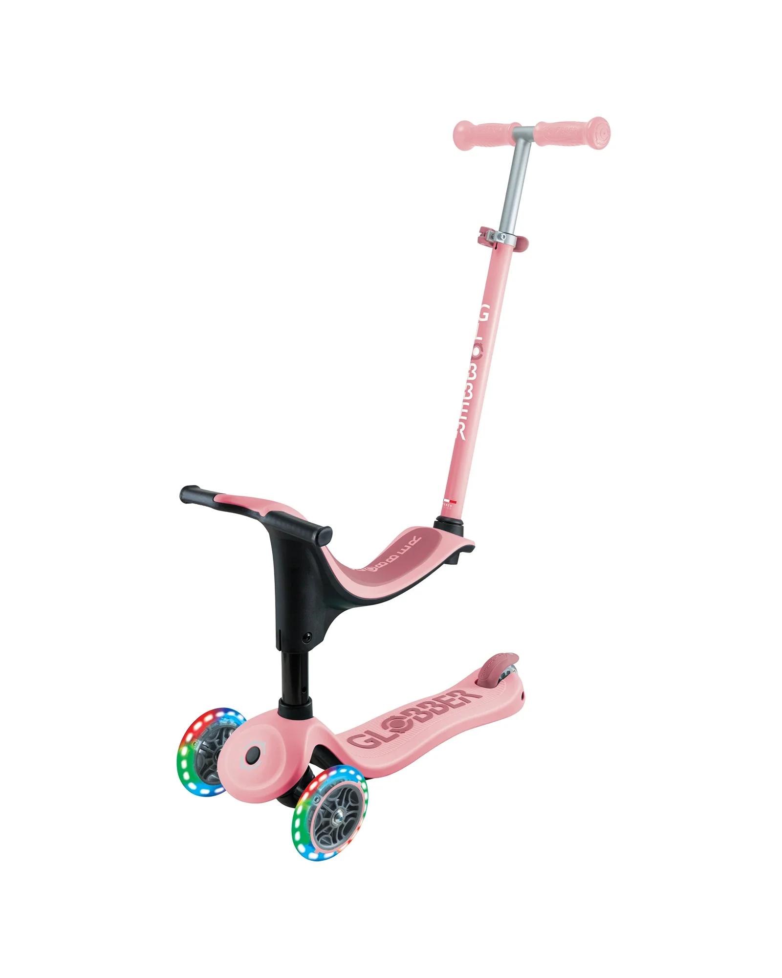 Globber Go Sporty Lights V2 Pastel Pink/Deep Pink - Image 3