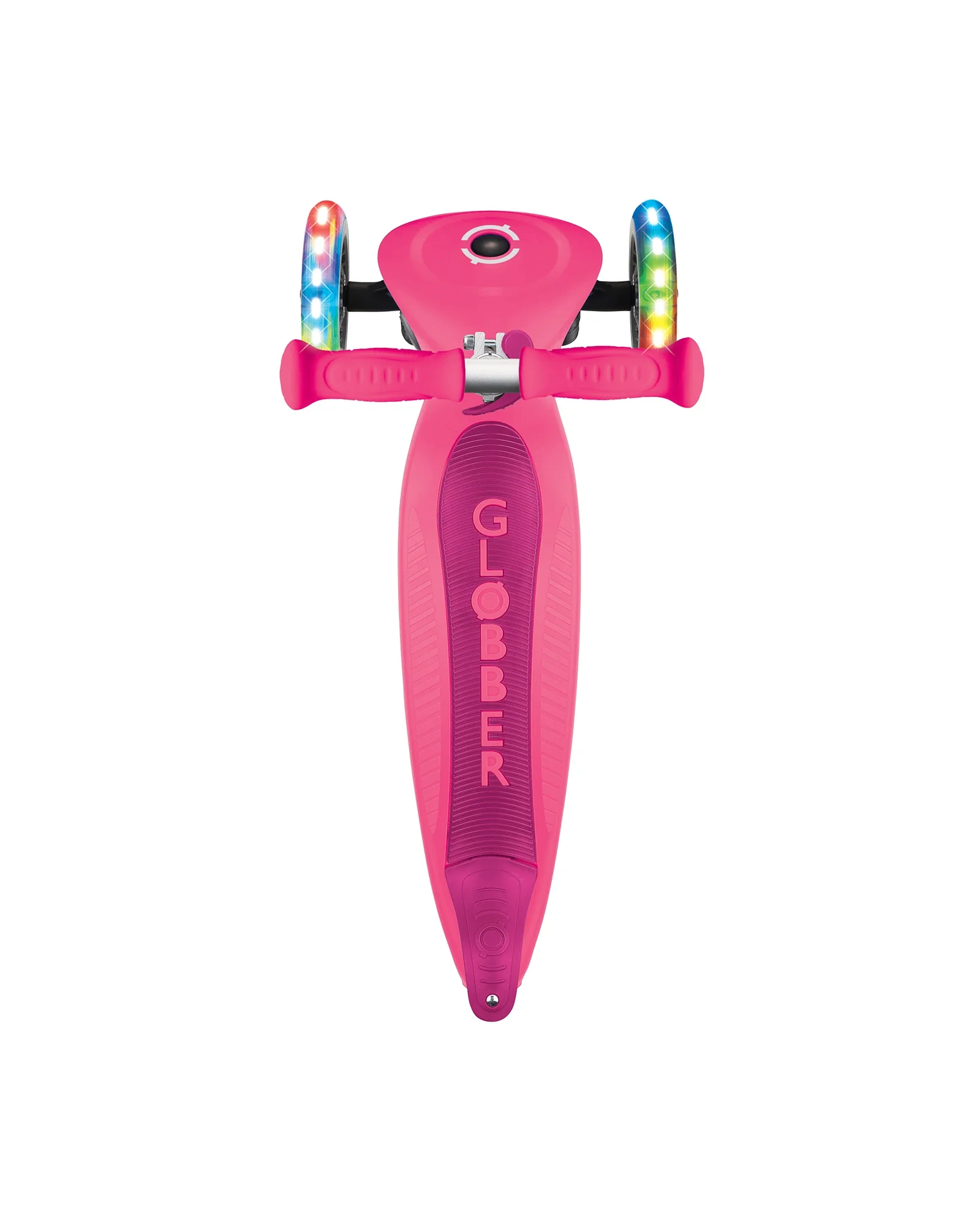 Globber Junior Primo Foldable Lights Scooter Fuchsia Pink - Image 11