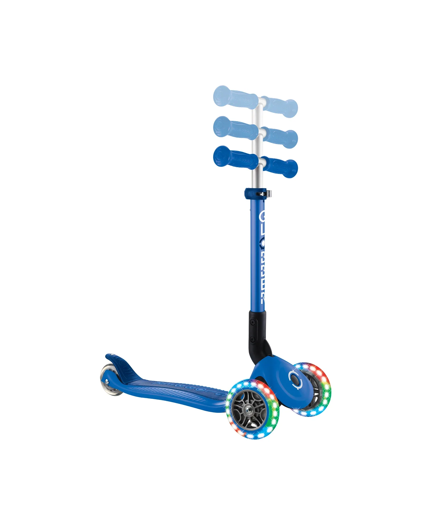 Globber Junior Primo Foldable Lights Scooter Navy Blue - Image 7