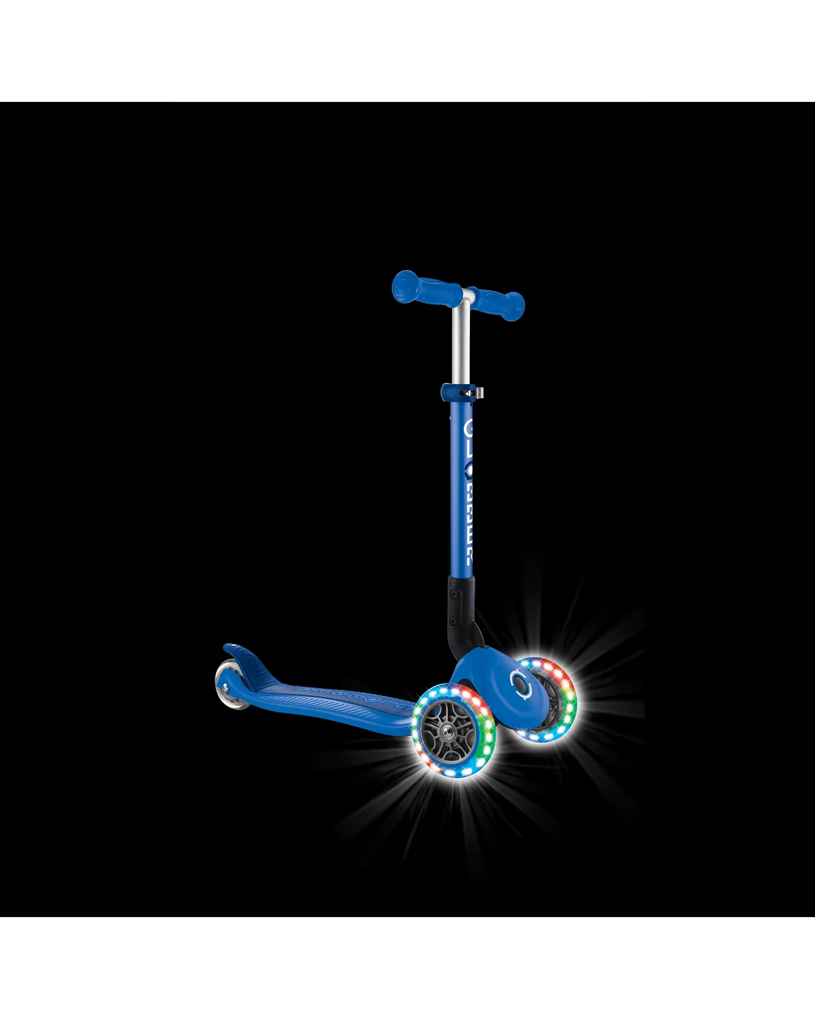 Globber Junior Primo Foldable Lights Scooter Navy Blue - Image 8