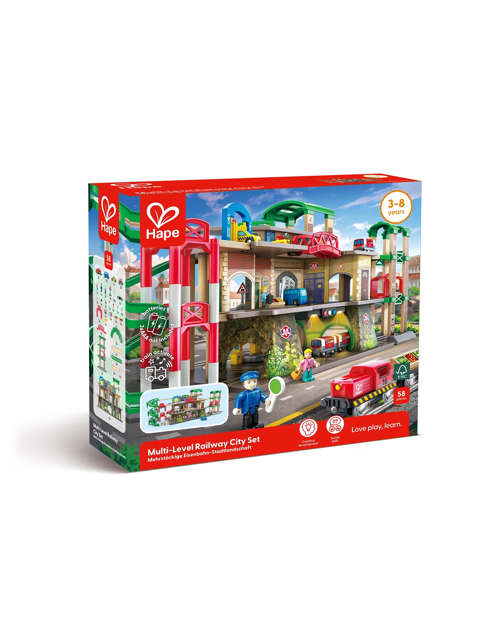 Hape Multi-Level Railway City Set