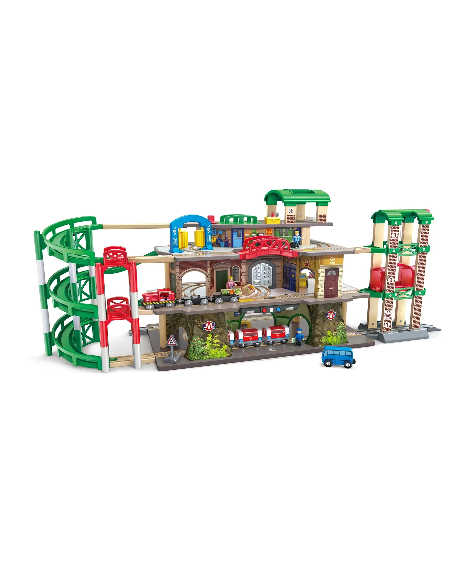 Hape Multi-Level Railway City Set - Image 2