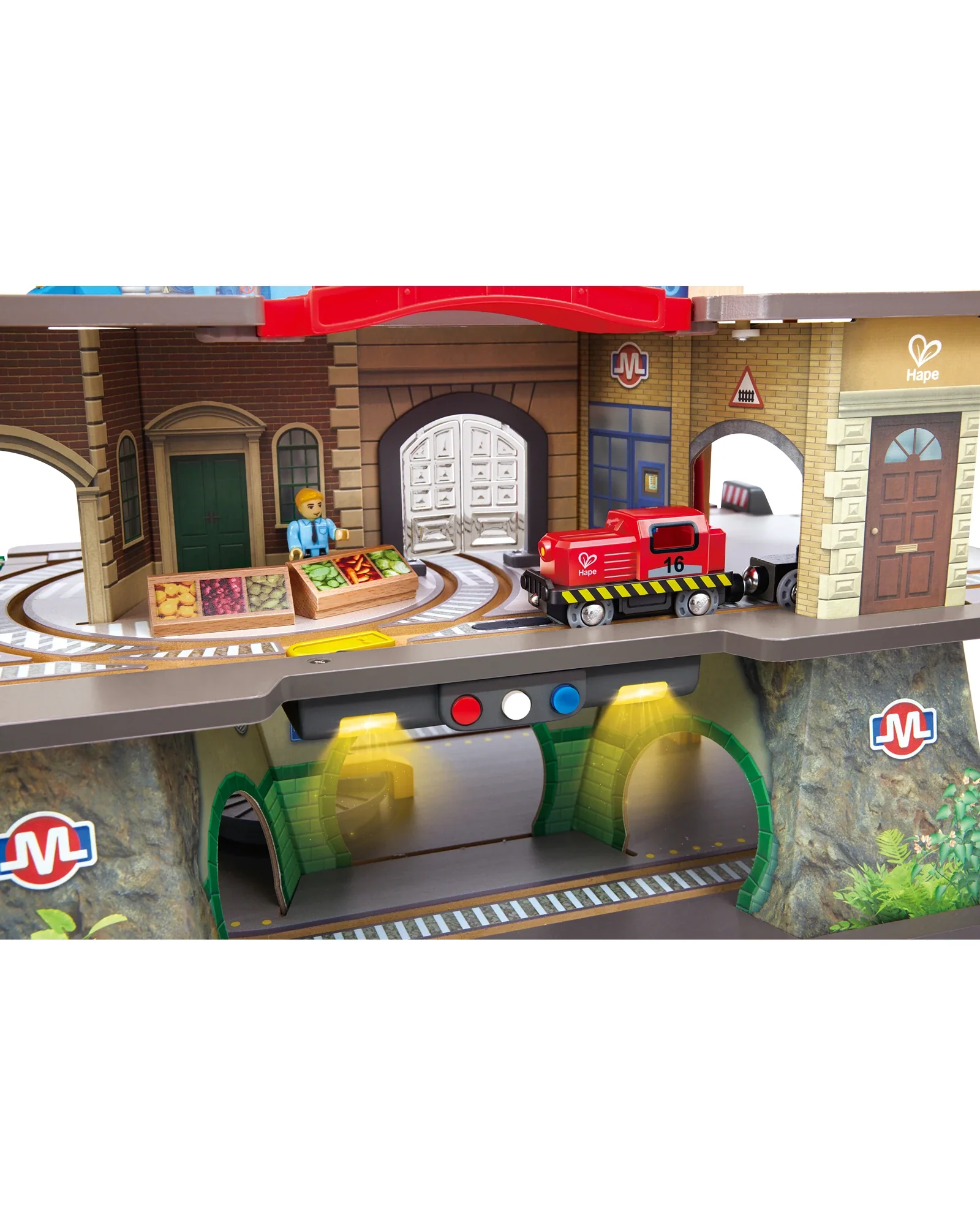 Hape Multi-Level Railway City Set - Image 3