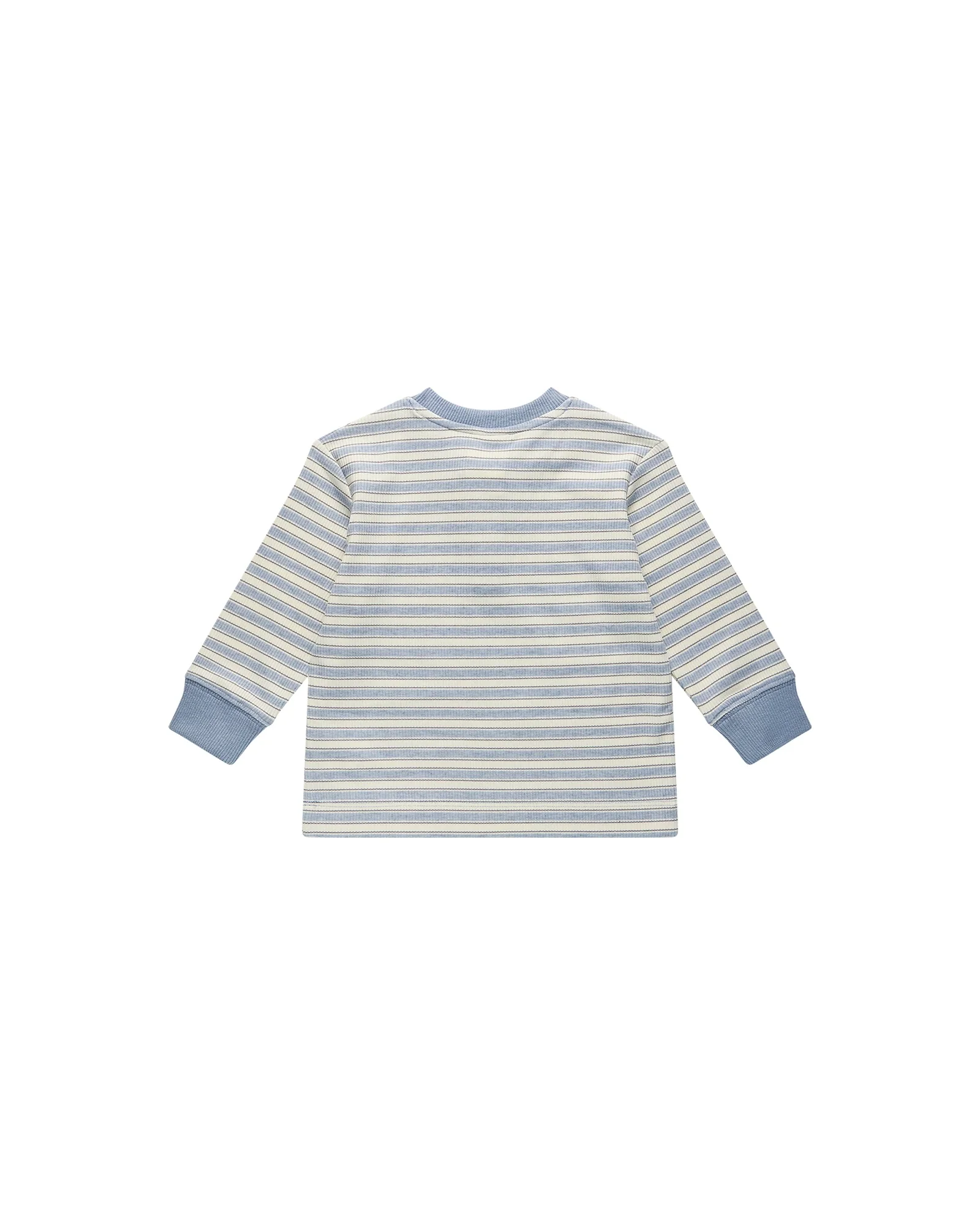 Henley Top - Sky Blue Stripe Size 3 - Image 7