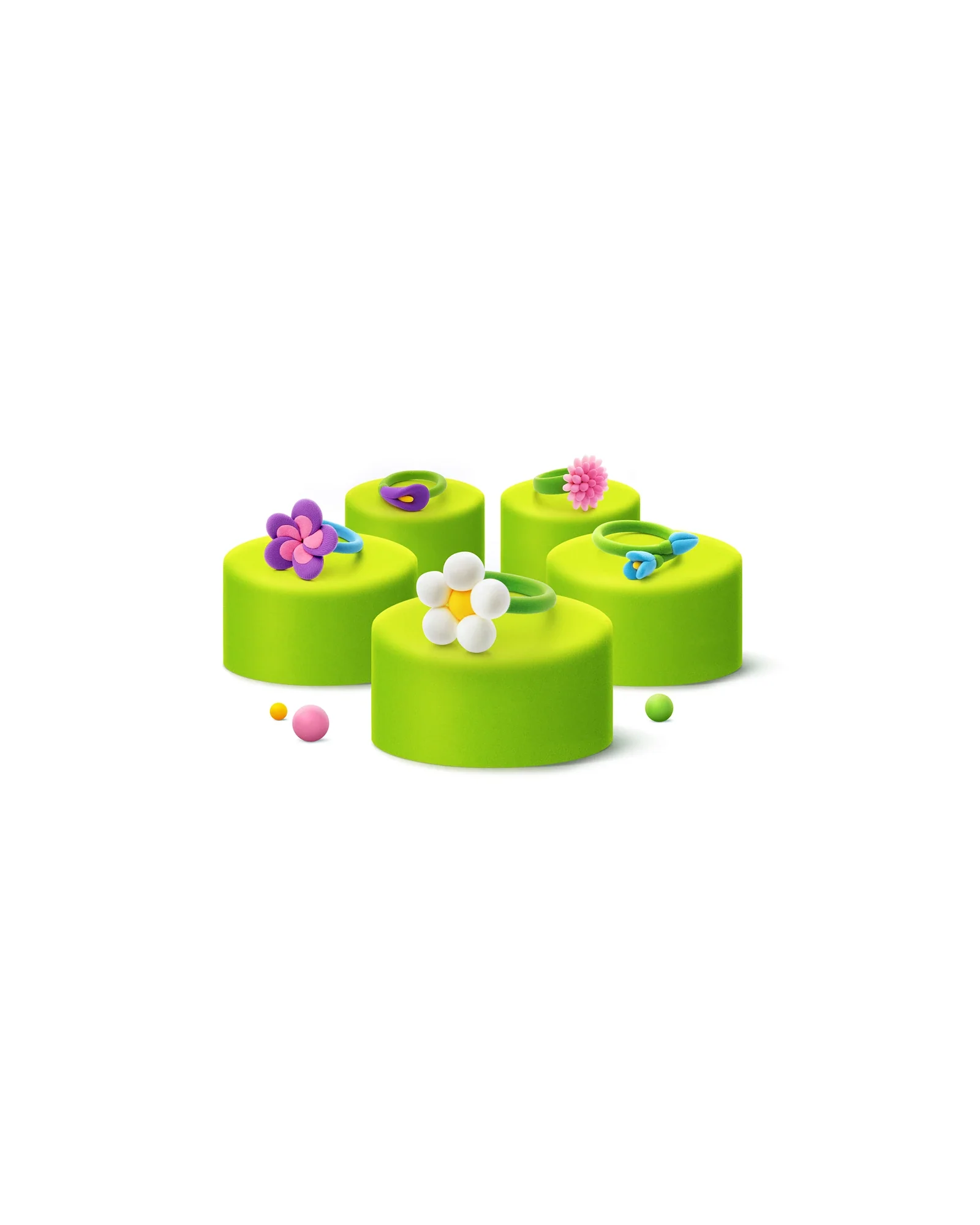 Hey Clay Bijou Flower Rings - Image 2