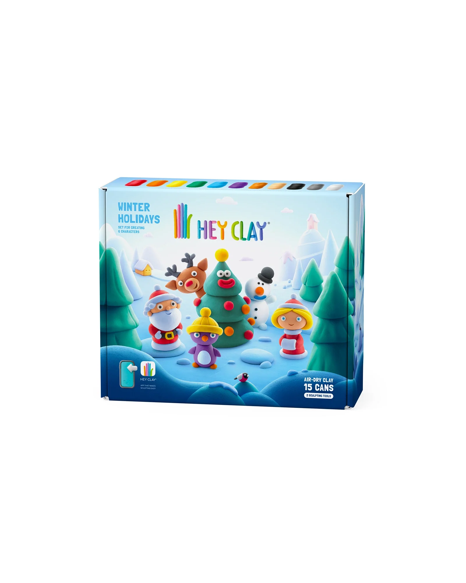 Hey Clay Christmas Winter Holidays Large Pack (15 Cans & 2 Tools) - Image 9