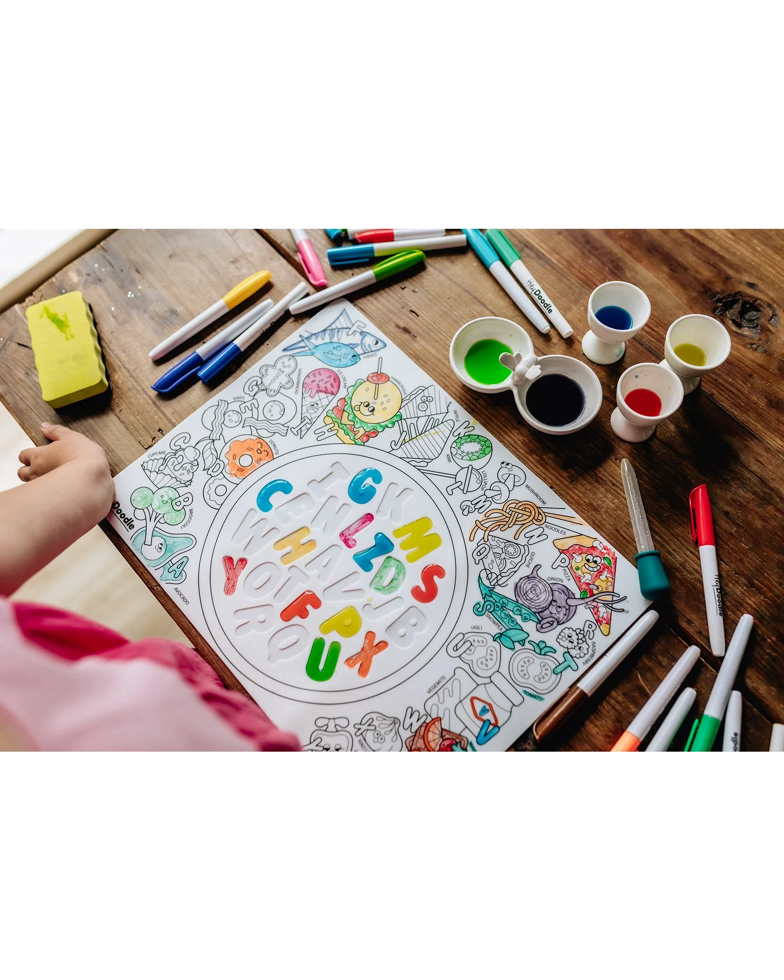 HeyDoodle Alphabet Soup Sensory Colouring & Doodle Mat - Image 4