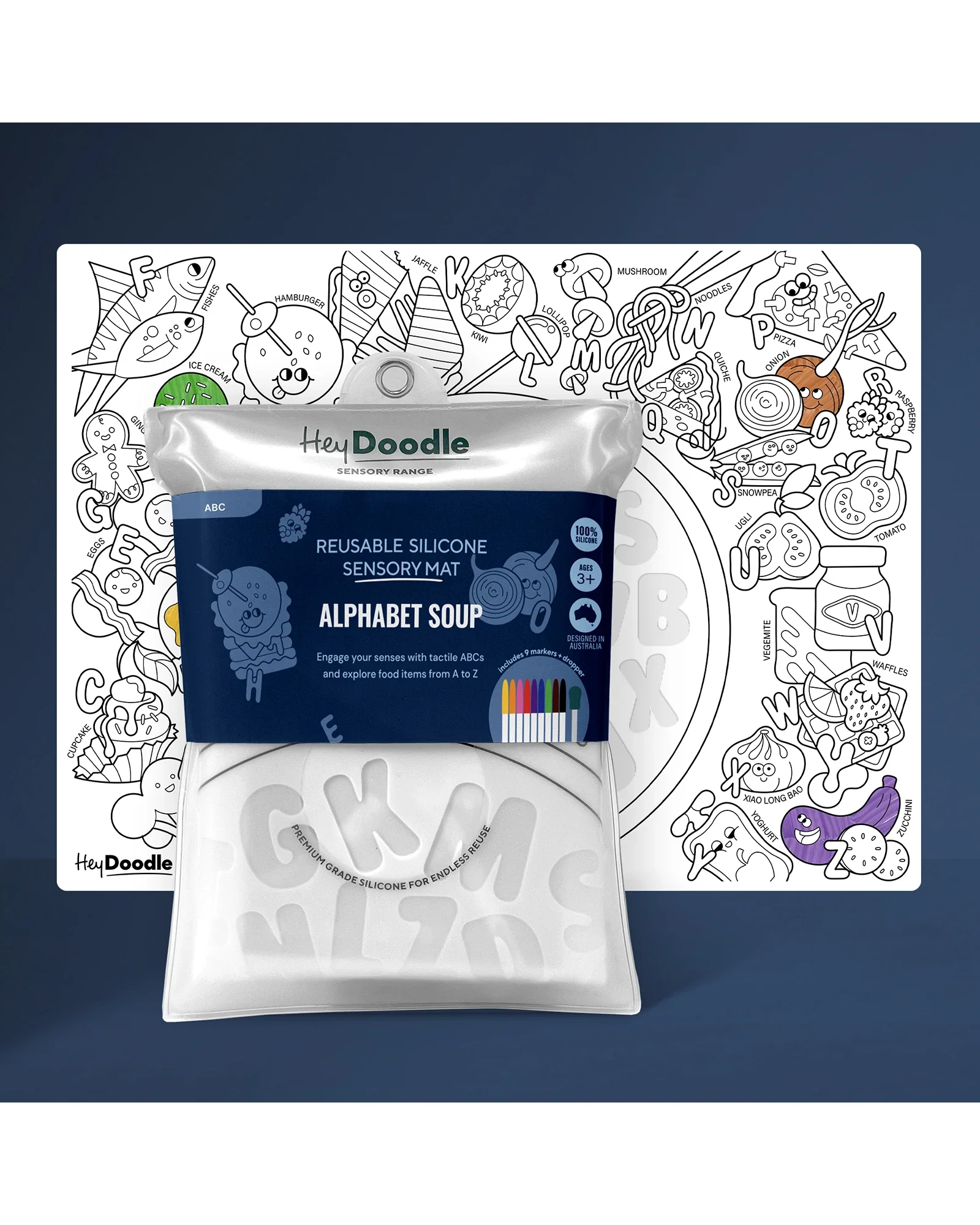 HeyDoodle Alphabet Soup Sensory Colouring & Doodle Mat - Image 5