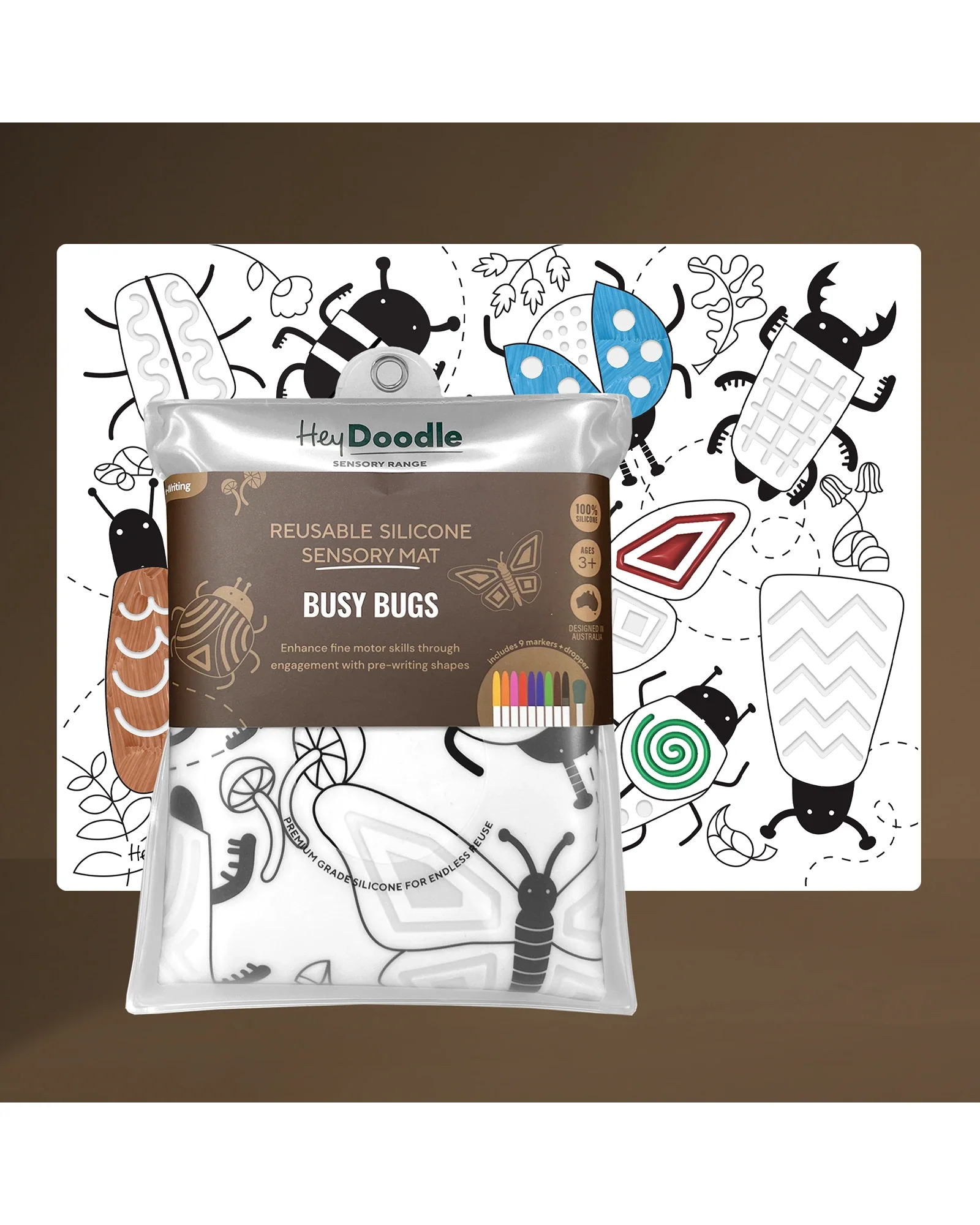 HeyDoodle Busy Bugs Sensory Colouring & Doodle Mat - Image 6