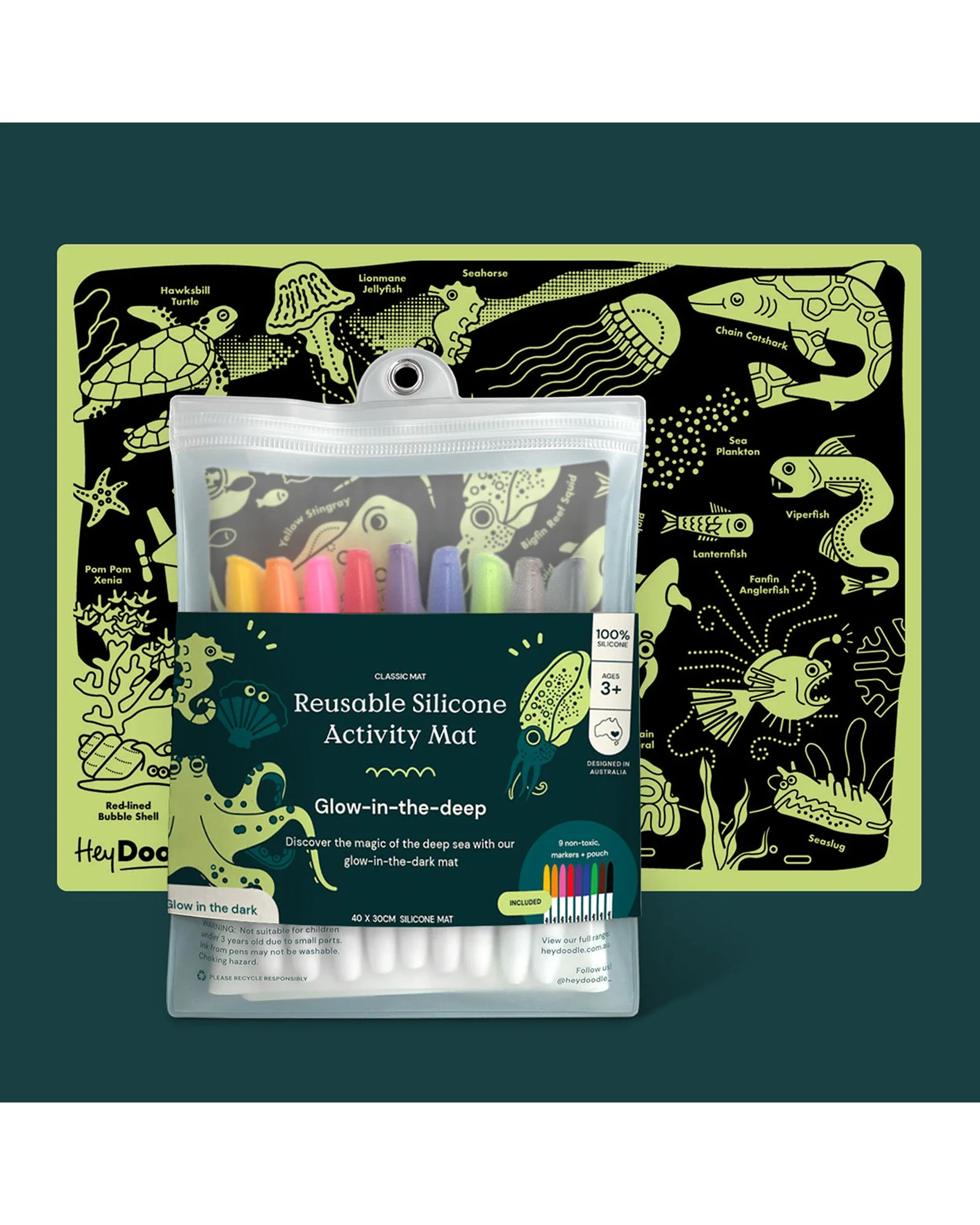 HeyDoodle Glow-in-the-deep Classic Colouring & Doodle Mat - Image 8