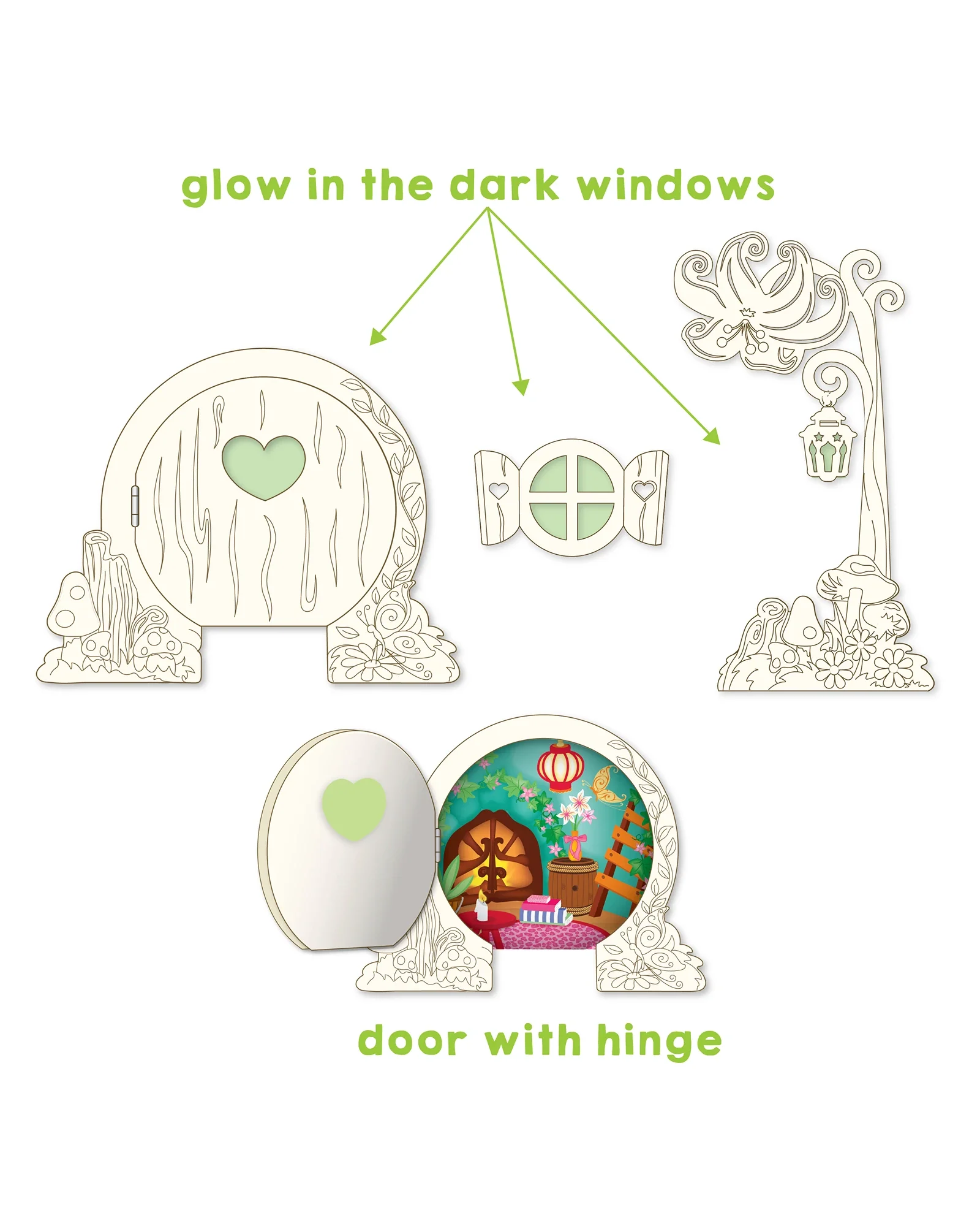 Glow in the Dark Fairy Door Art Set - Image 4