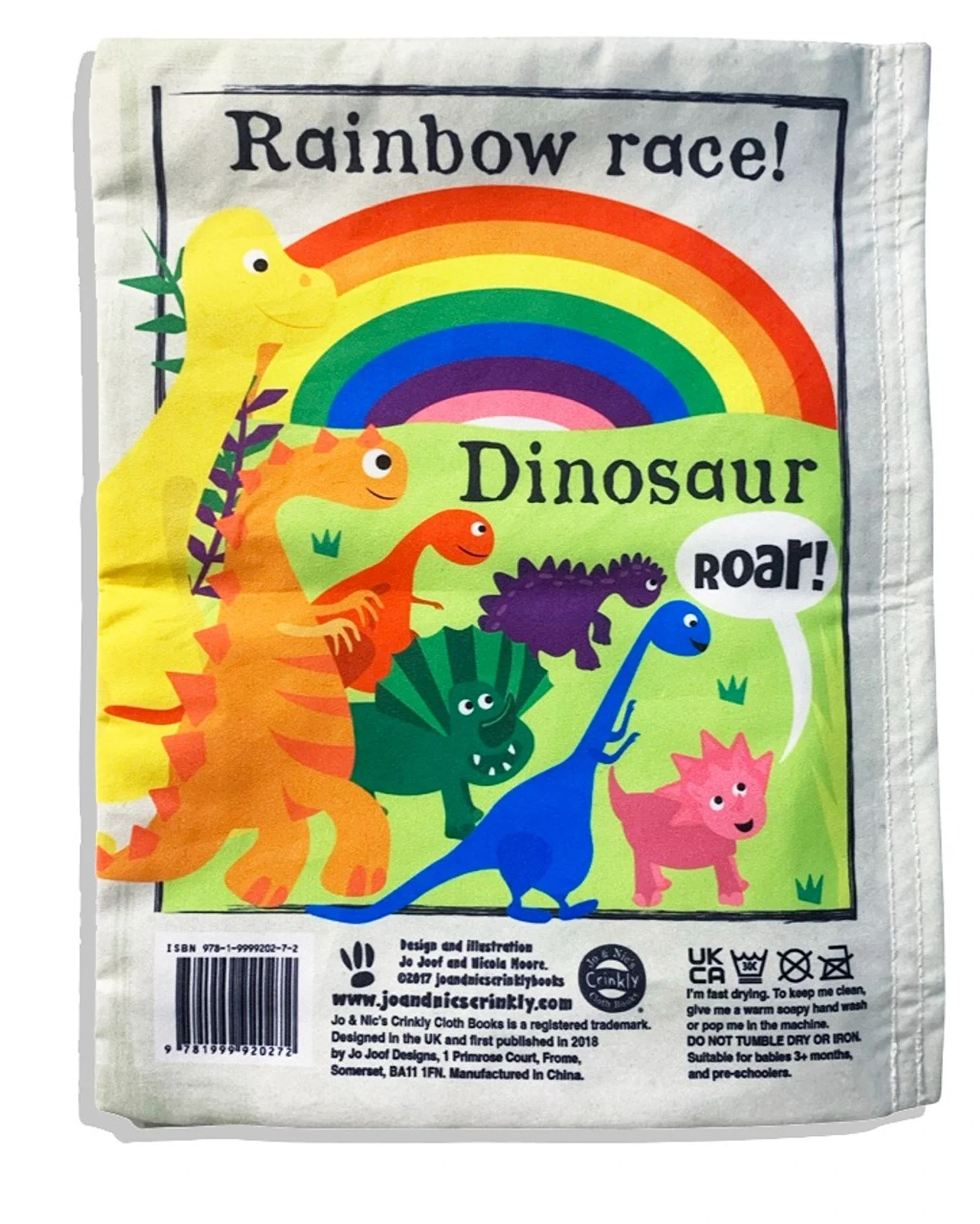 Jo & NicS Crinkly Cloth Books - Rainbow Dinosaurs