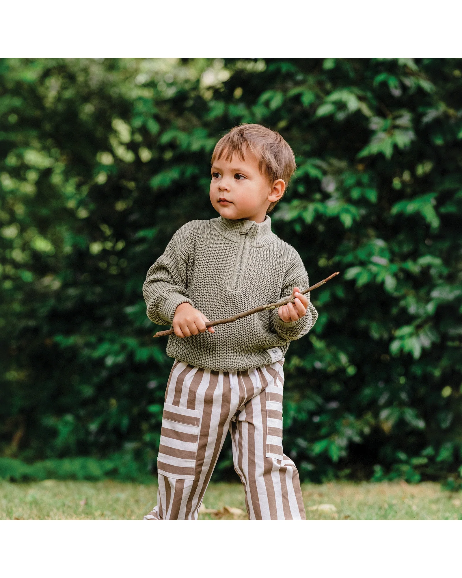 Knit Rib Jumper - Olive Size 2 - Image 3