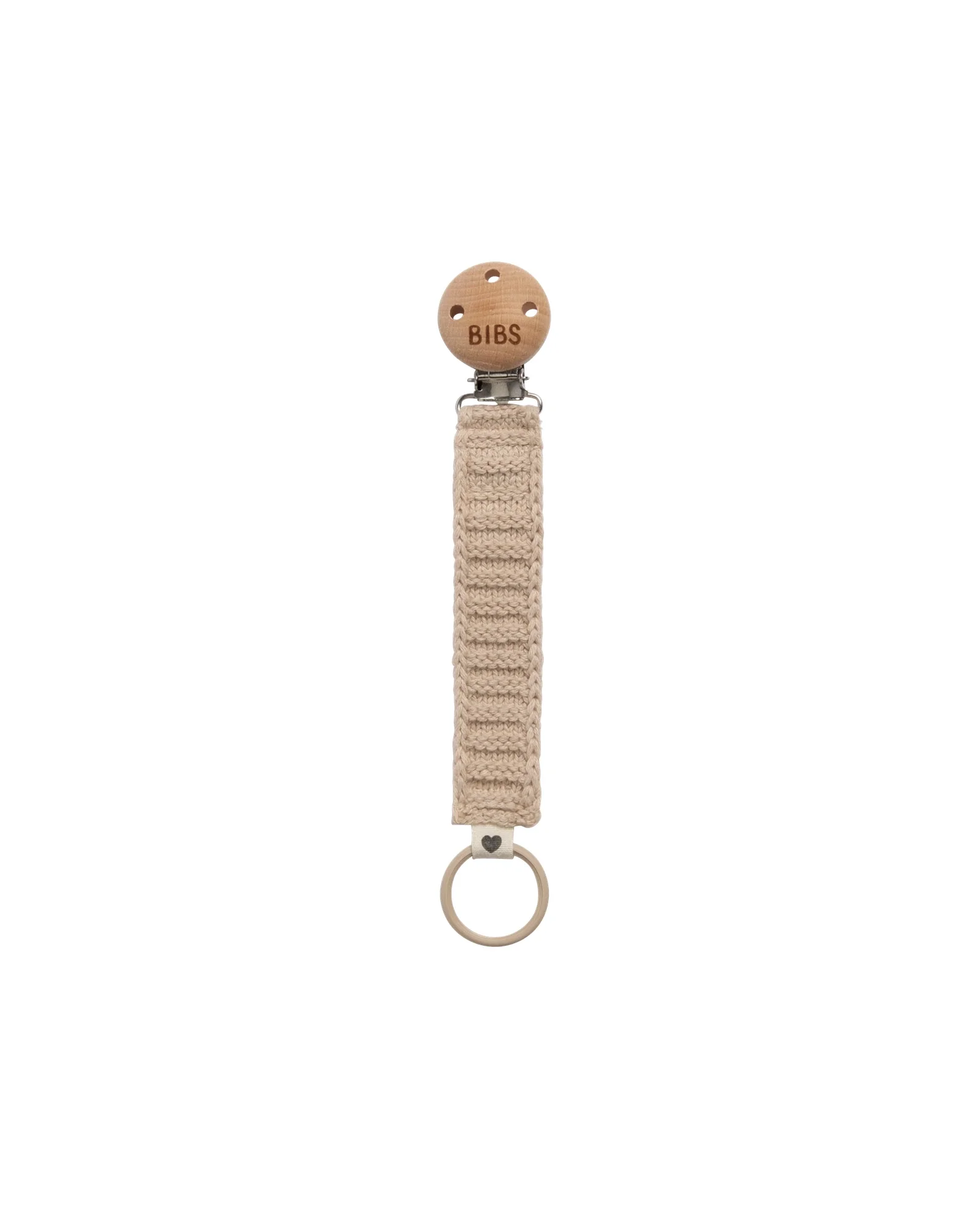 Knitted Pacifier Clip Vanilla